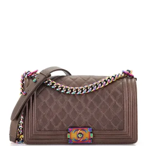 Chanel Boy Flap Bag Quilted Iridescent