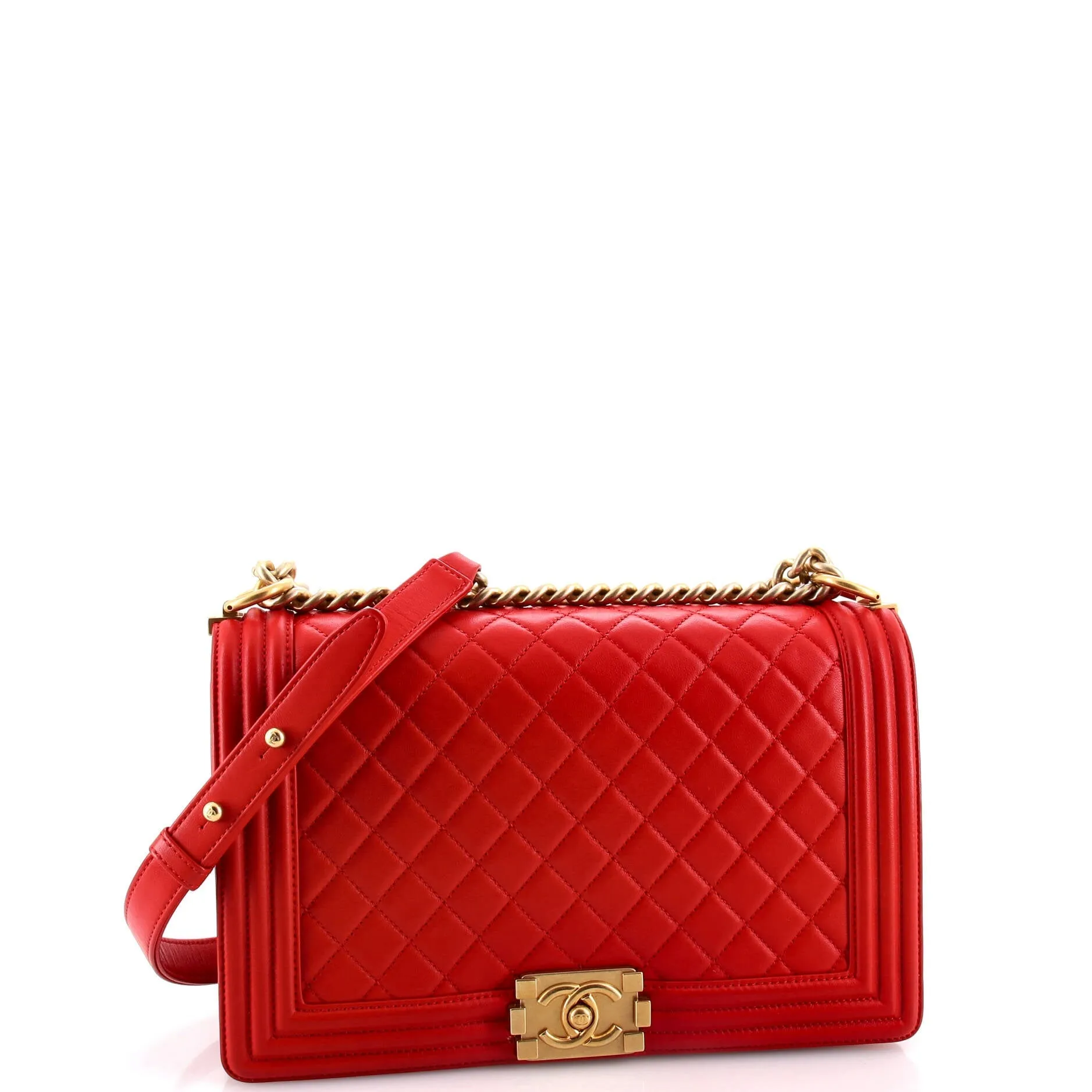 Chanel Boy Flap Bag Quilted Lambskin Old
