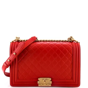 Chanel Boy Flap Bag Quilted Lambskin Old