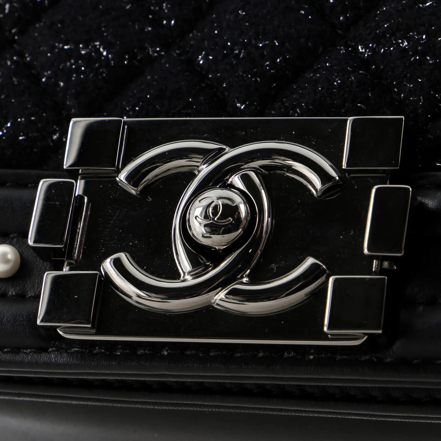 Chanel Boy Flap Bag Quilted Tweed With