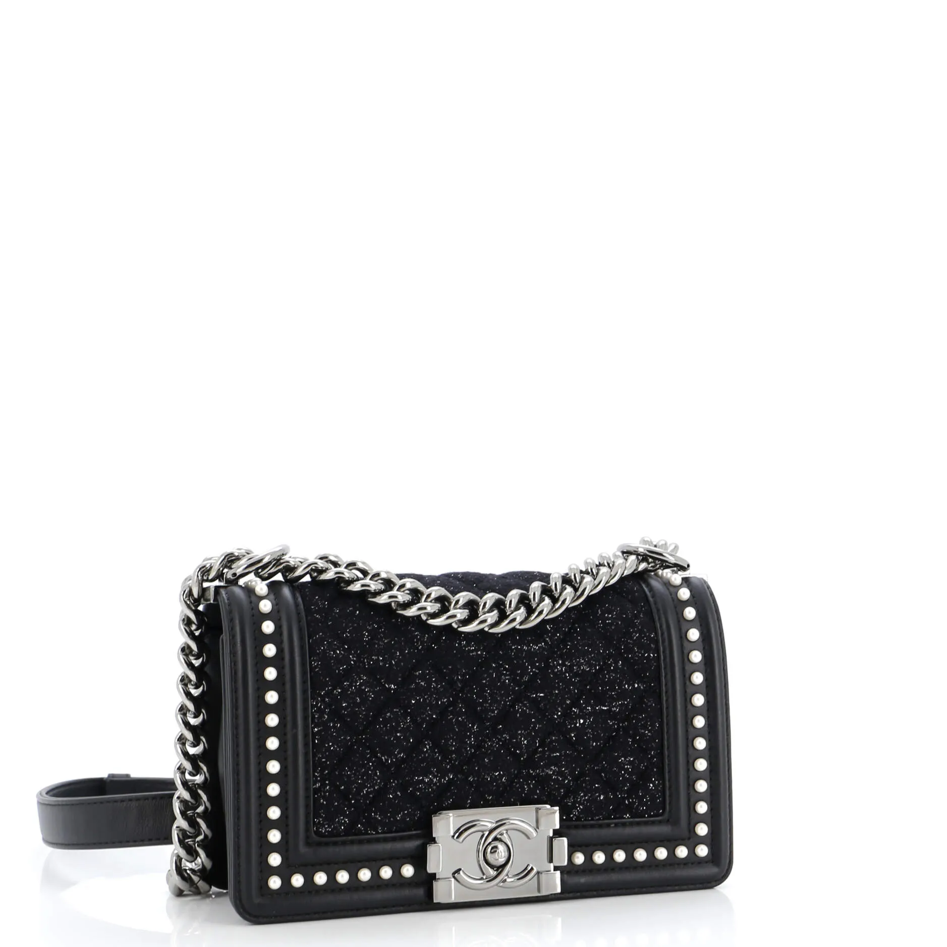 Chanel Boy Flap Bag Quilted Tweed With