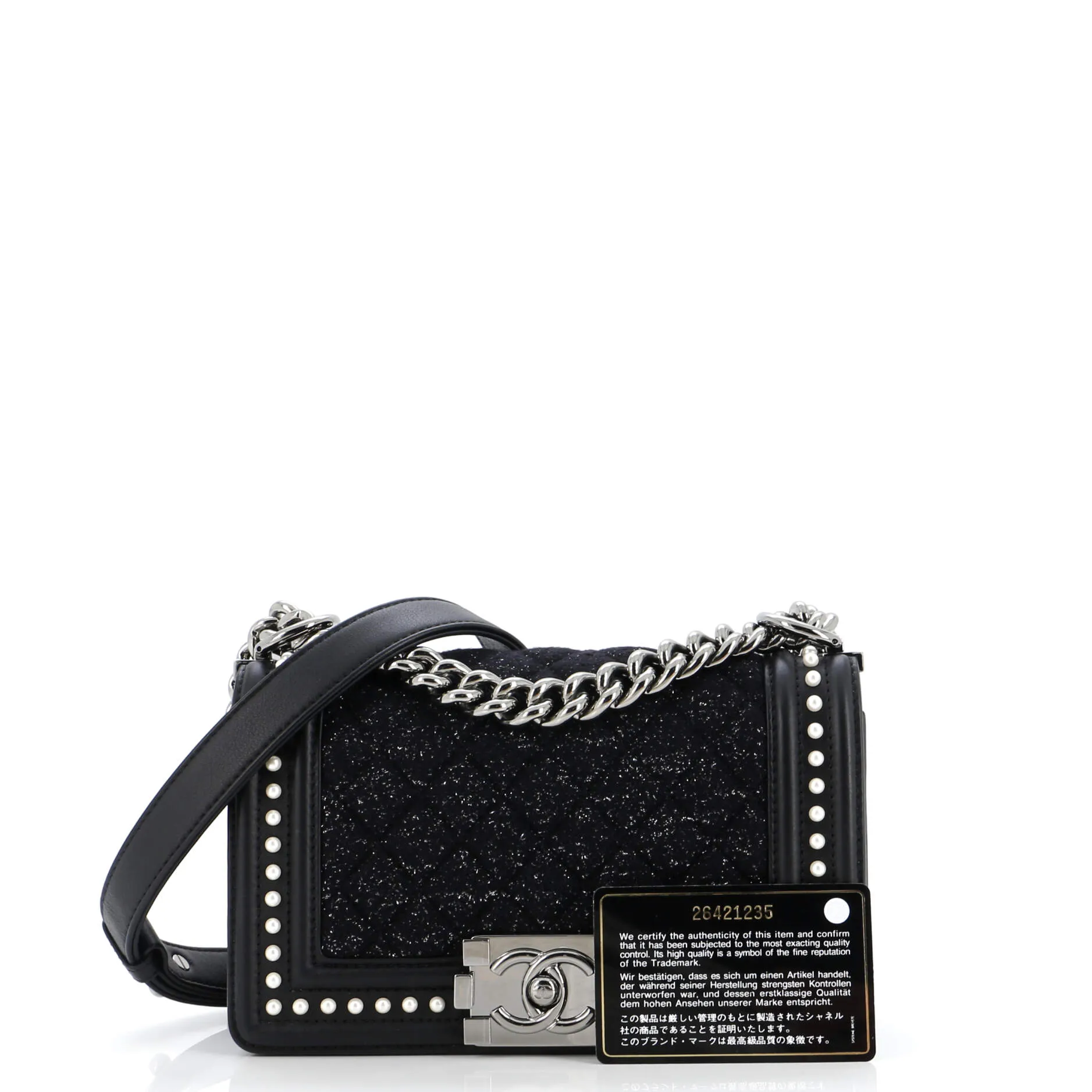 Chanel Boy Flap Bag Quilted Tweed With