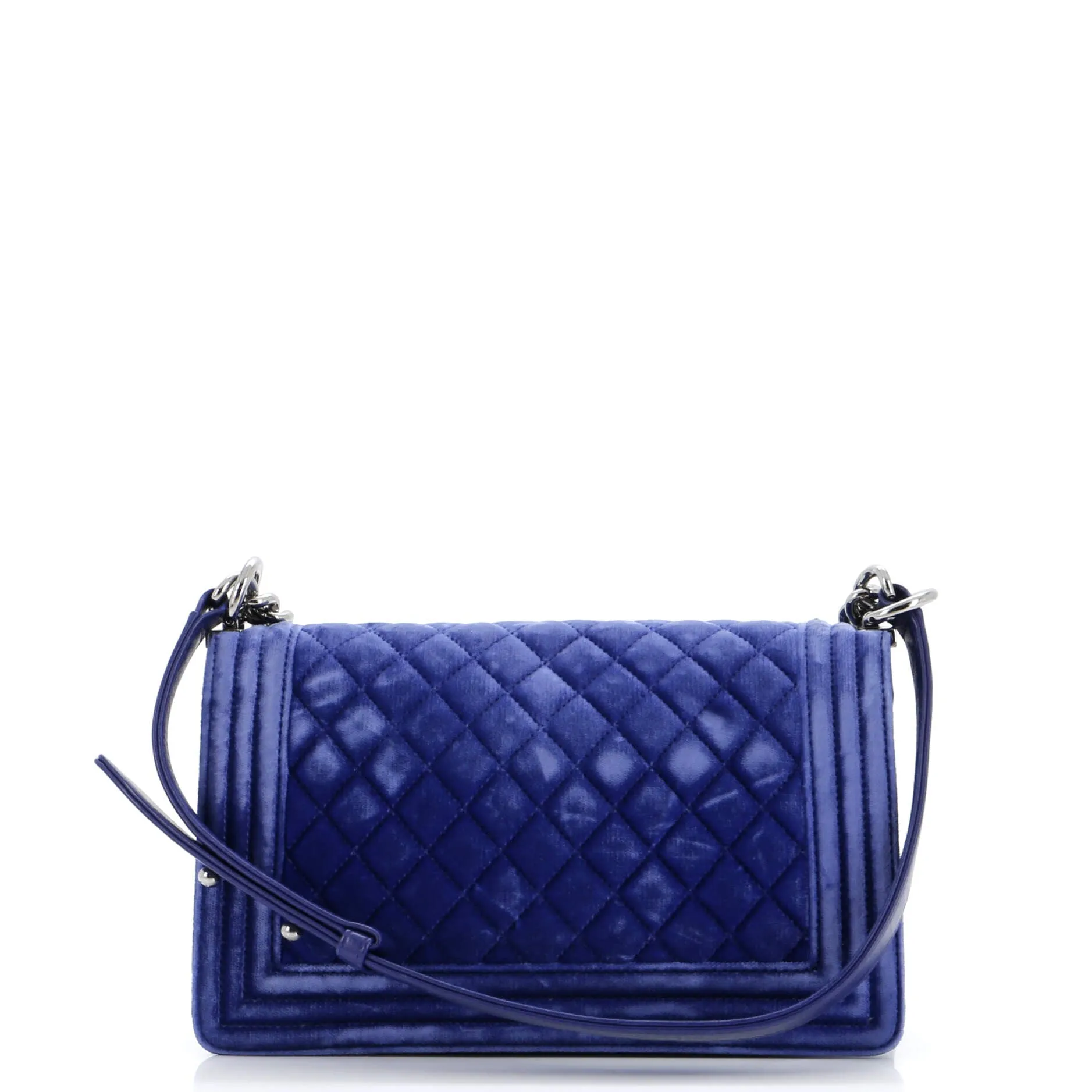 Chanel Boy Flap Bag Quilted Velvet Old