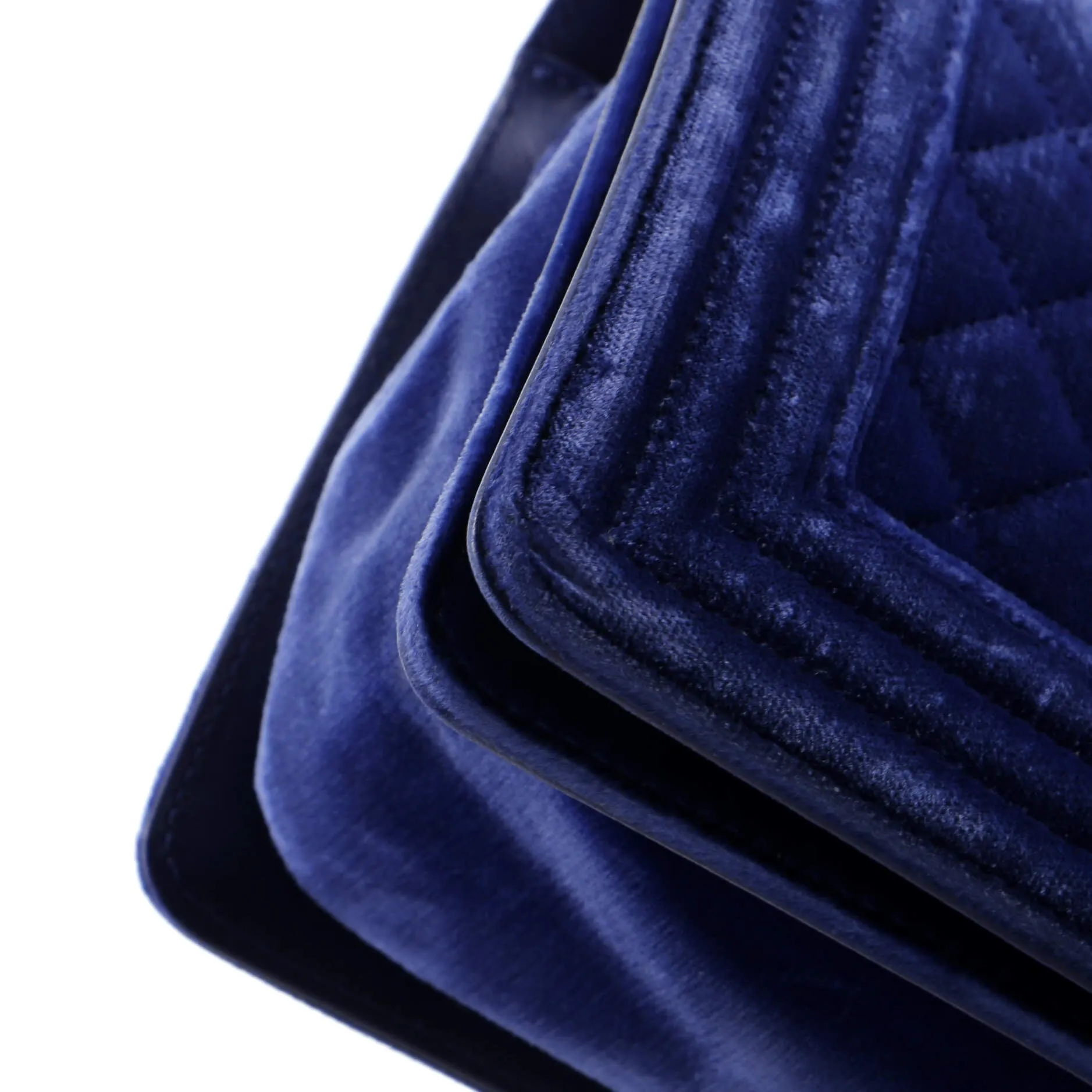 Chanel Boy Flap Bag Quilted Velvet Old