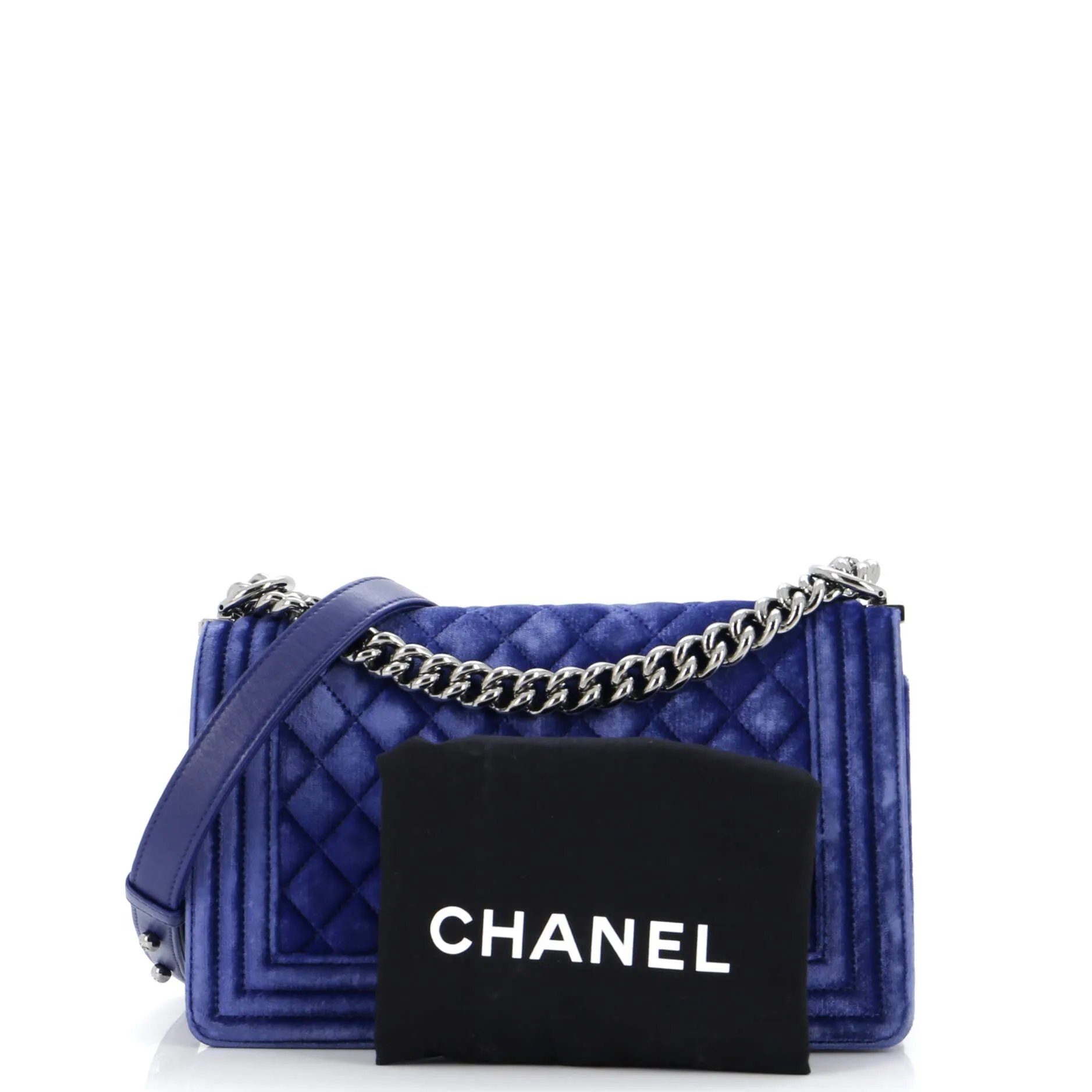 Chanel Boy Flap Bag Quilted Velvet Old