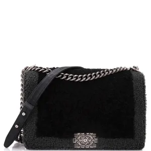 Chanel Boy Flap Bag Shearling New Medium