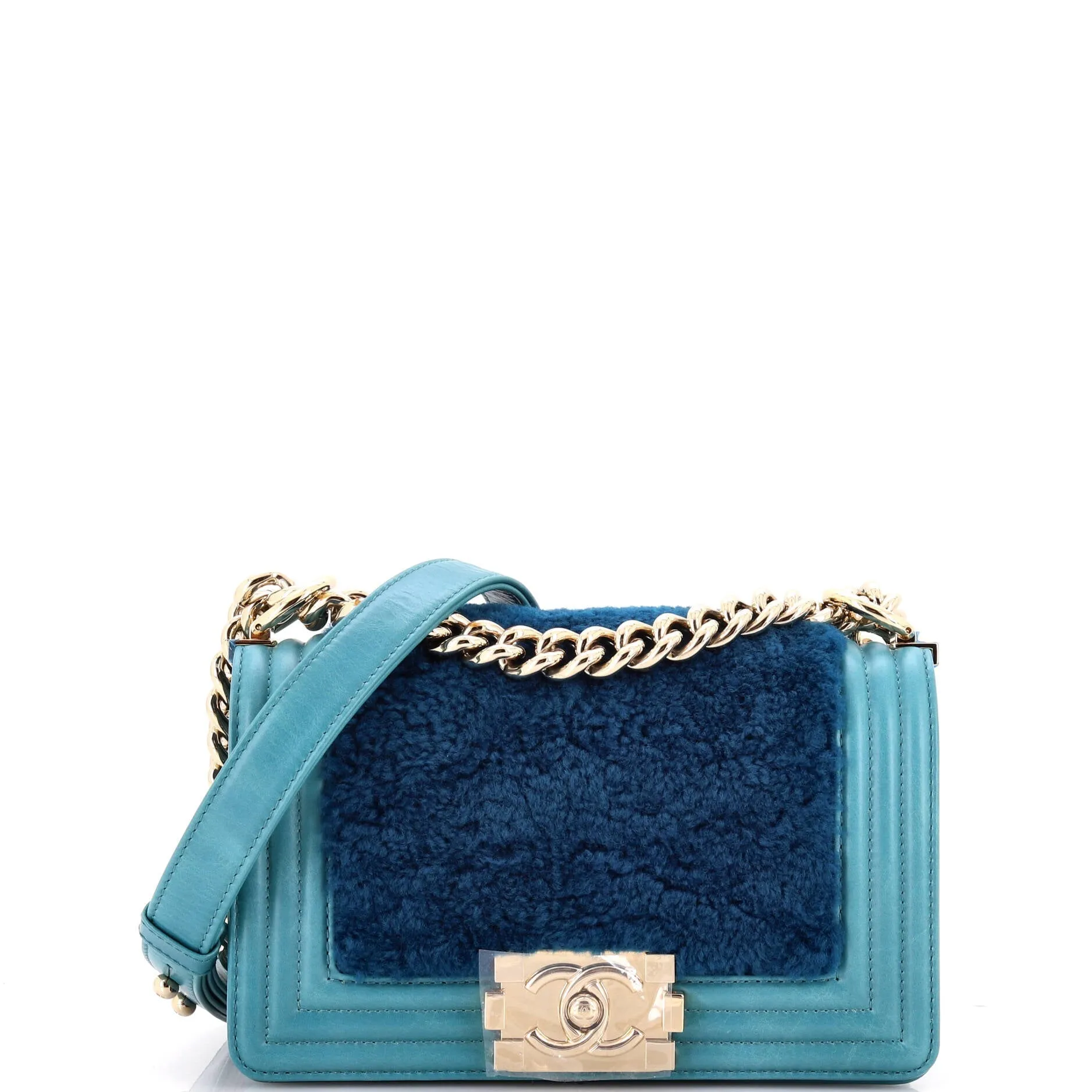 Chanel Boy Flap Bag Shearling With