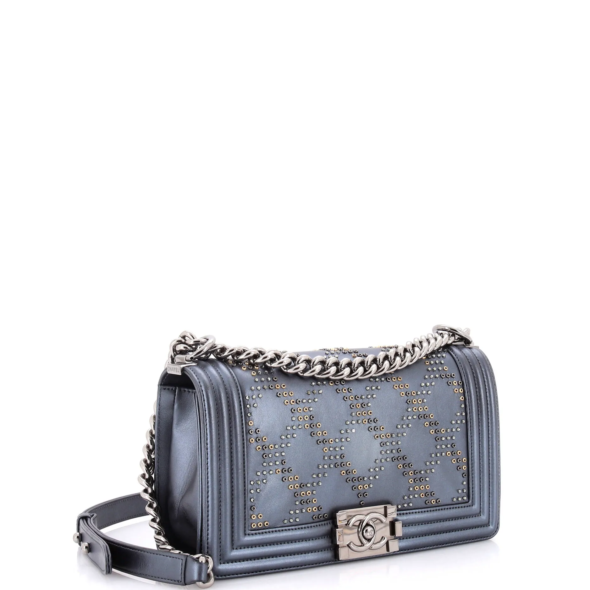 Chanel Boy Flap Bag Studded Leather Old