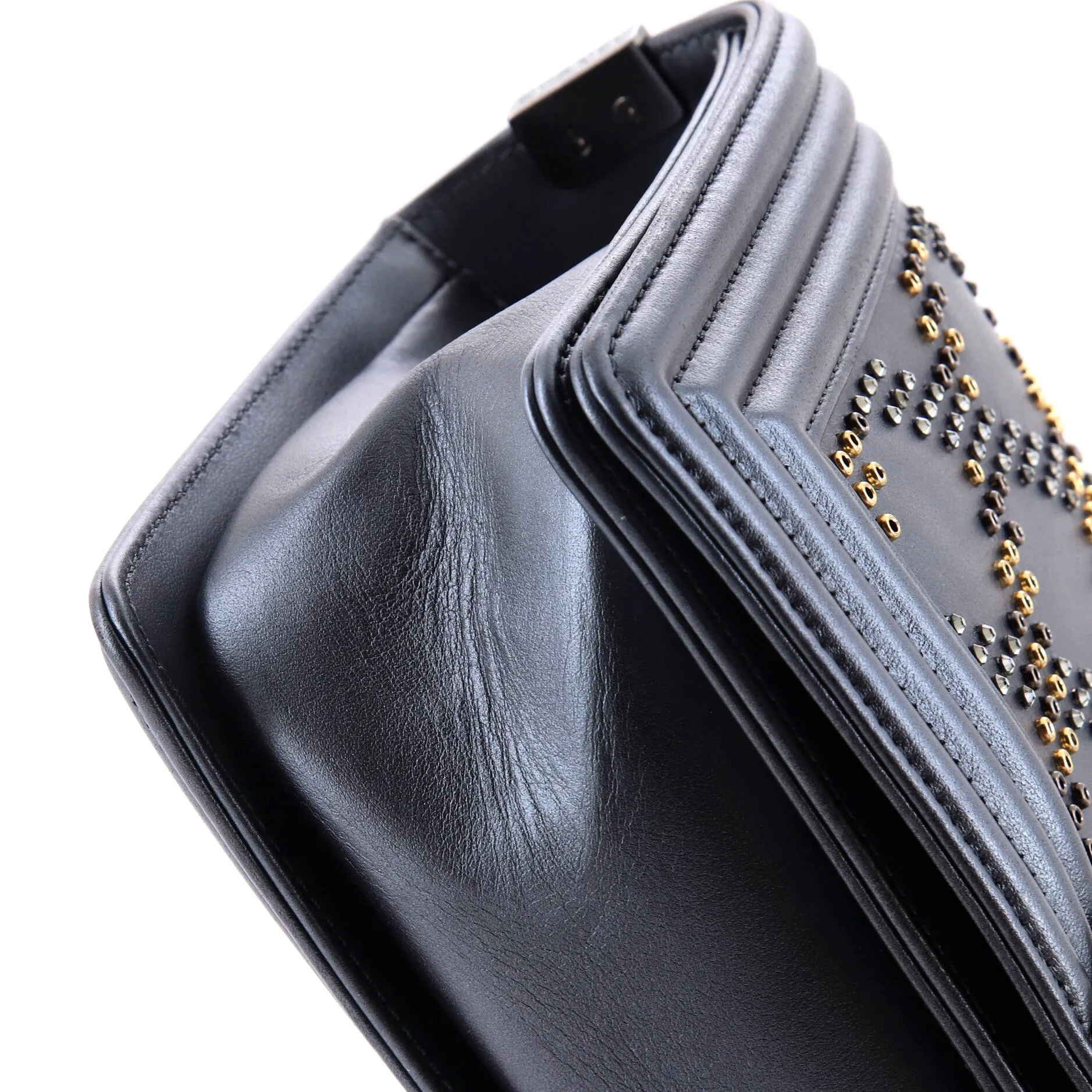 Chanel Boy Flap Bag Studded Leather Old