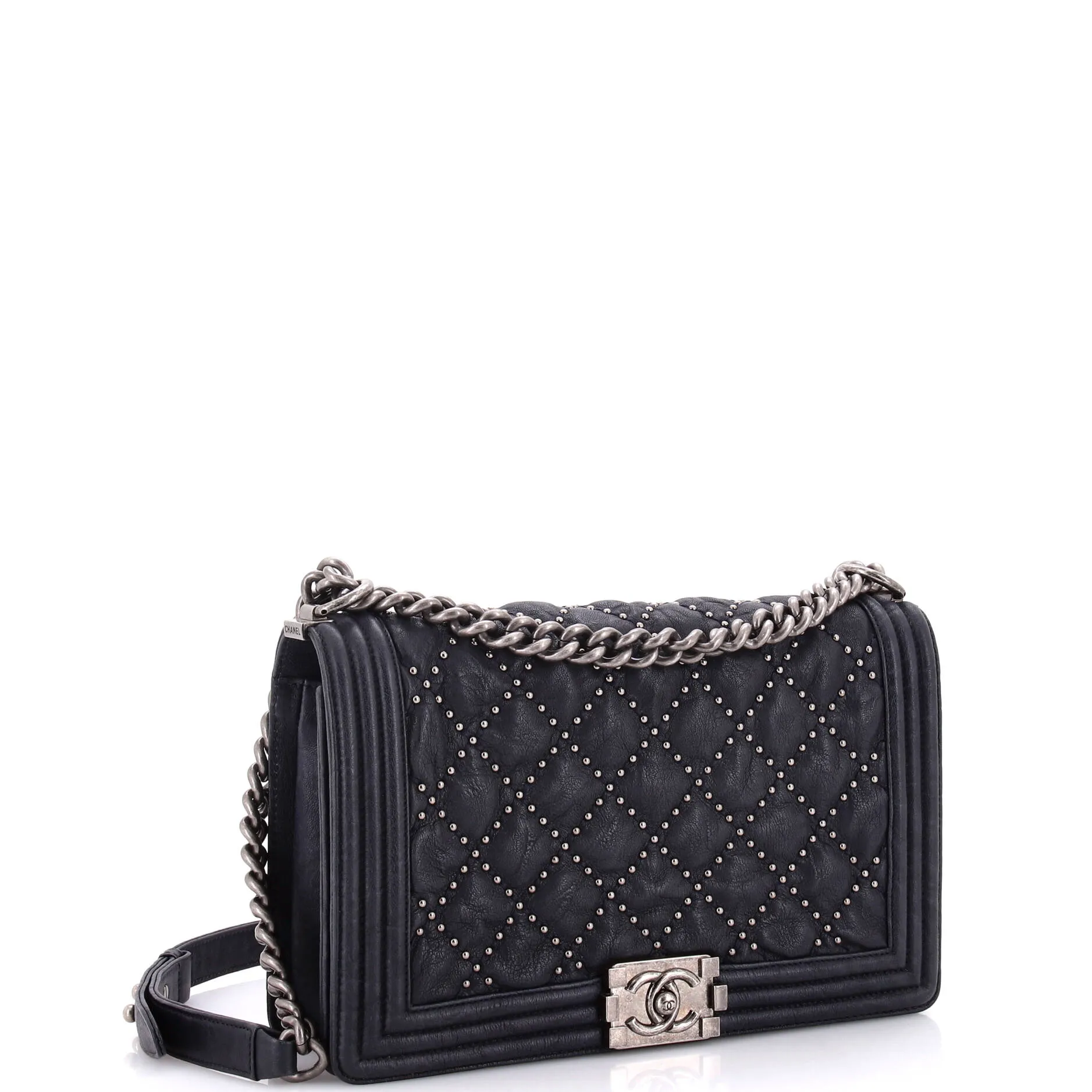 Chanel Boy Flap Bag Studded Quilted