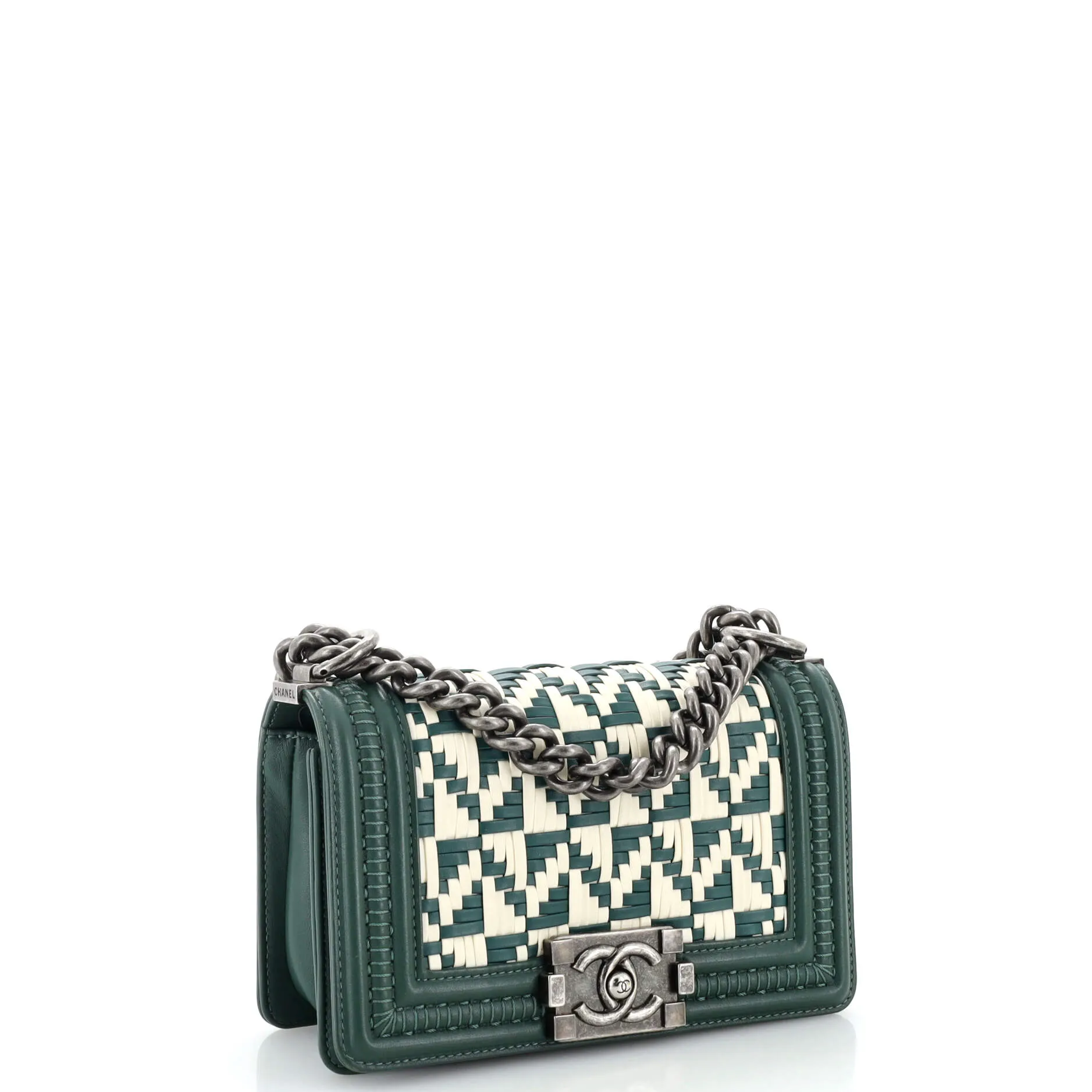 Chanel Boy Flap Bag Woven Calfskin Small