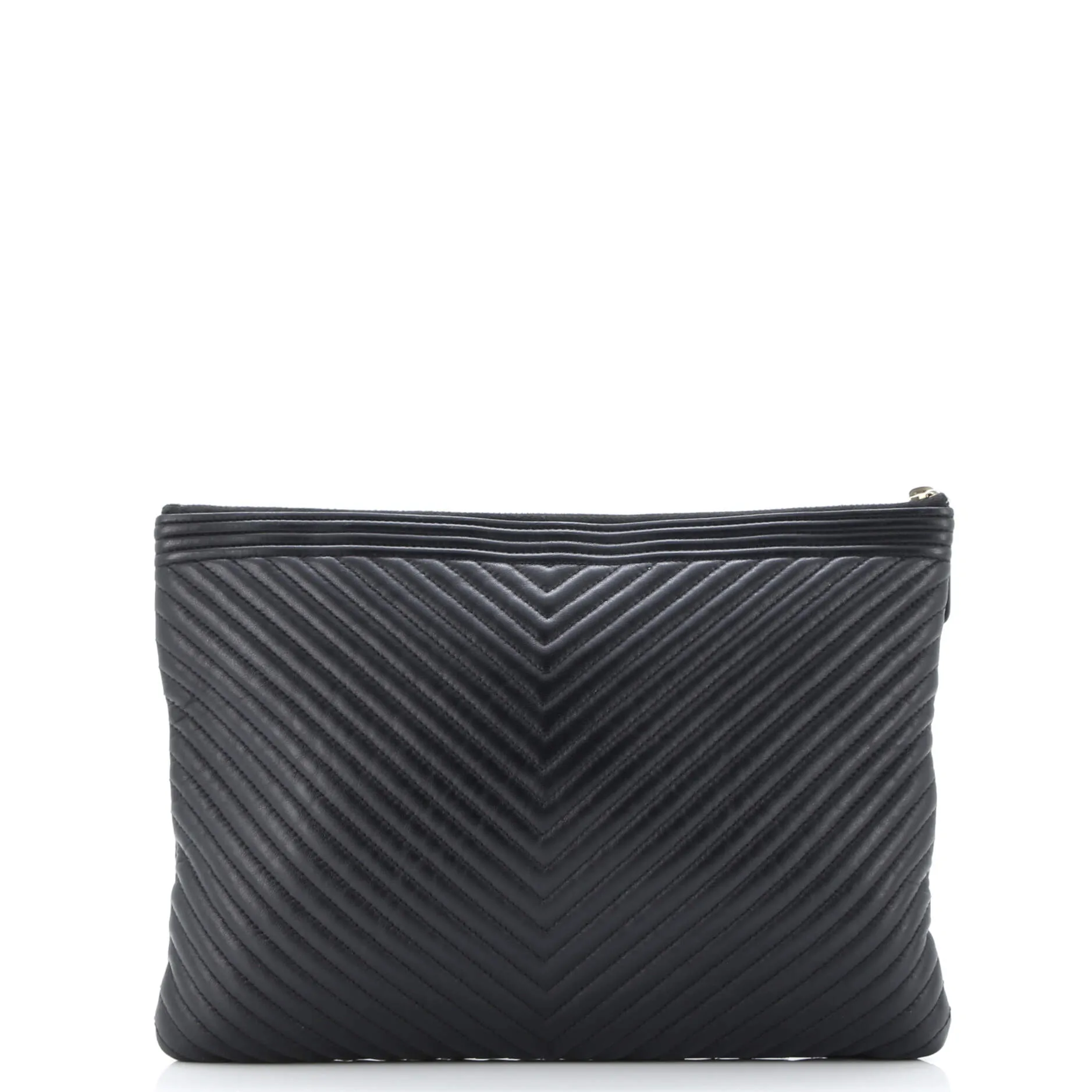Chanel Boy O Case Clutch Chevron