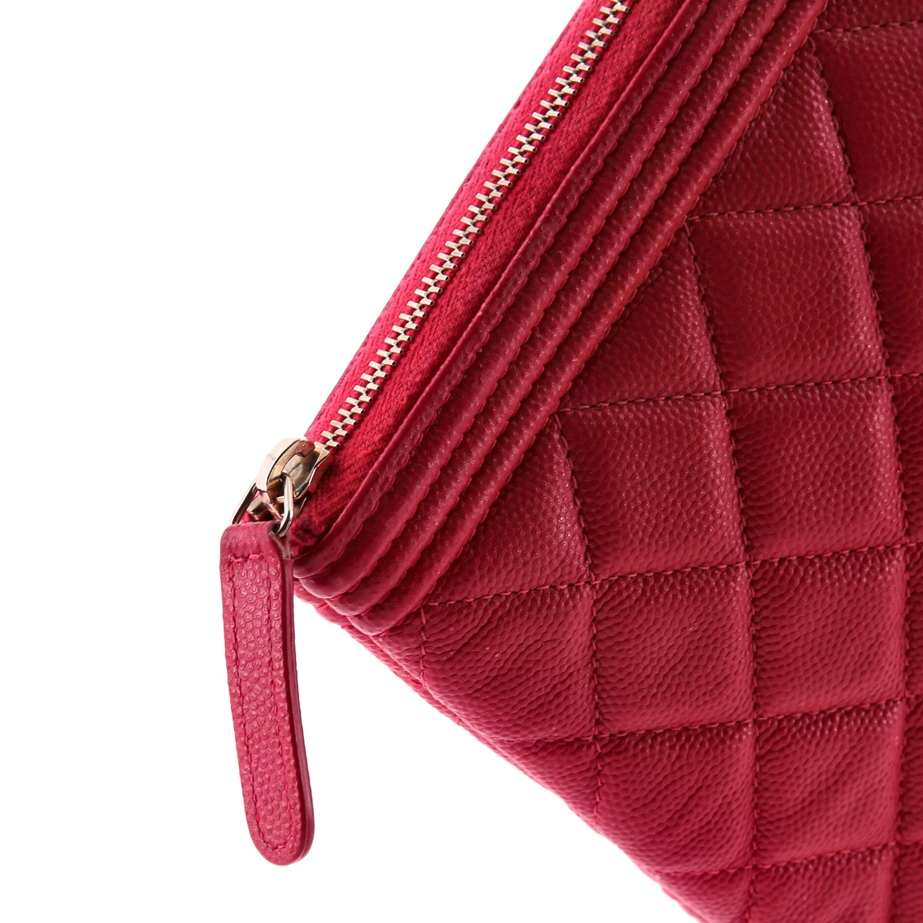 Chanel Boy O Case Clutch Quilted Caviar