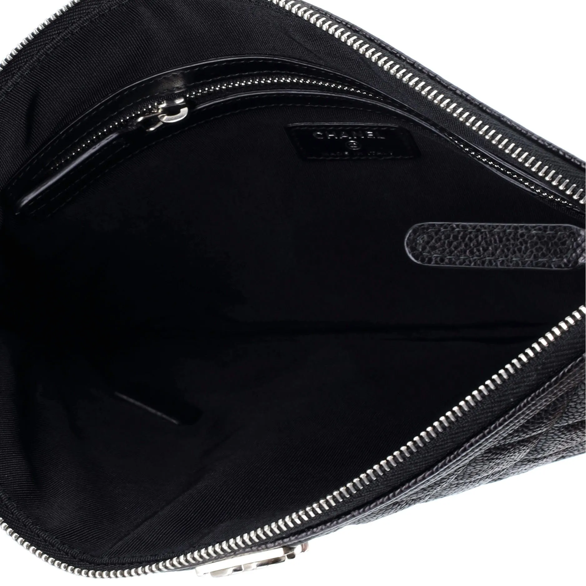 Chanel Boy O Case Clutch Quilted Caviar