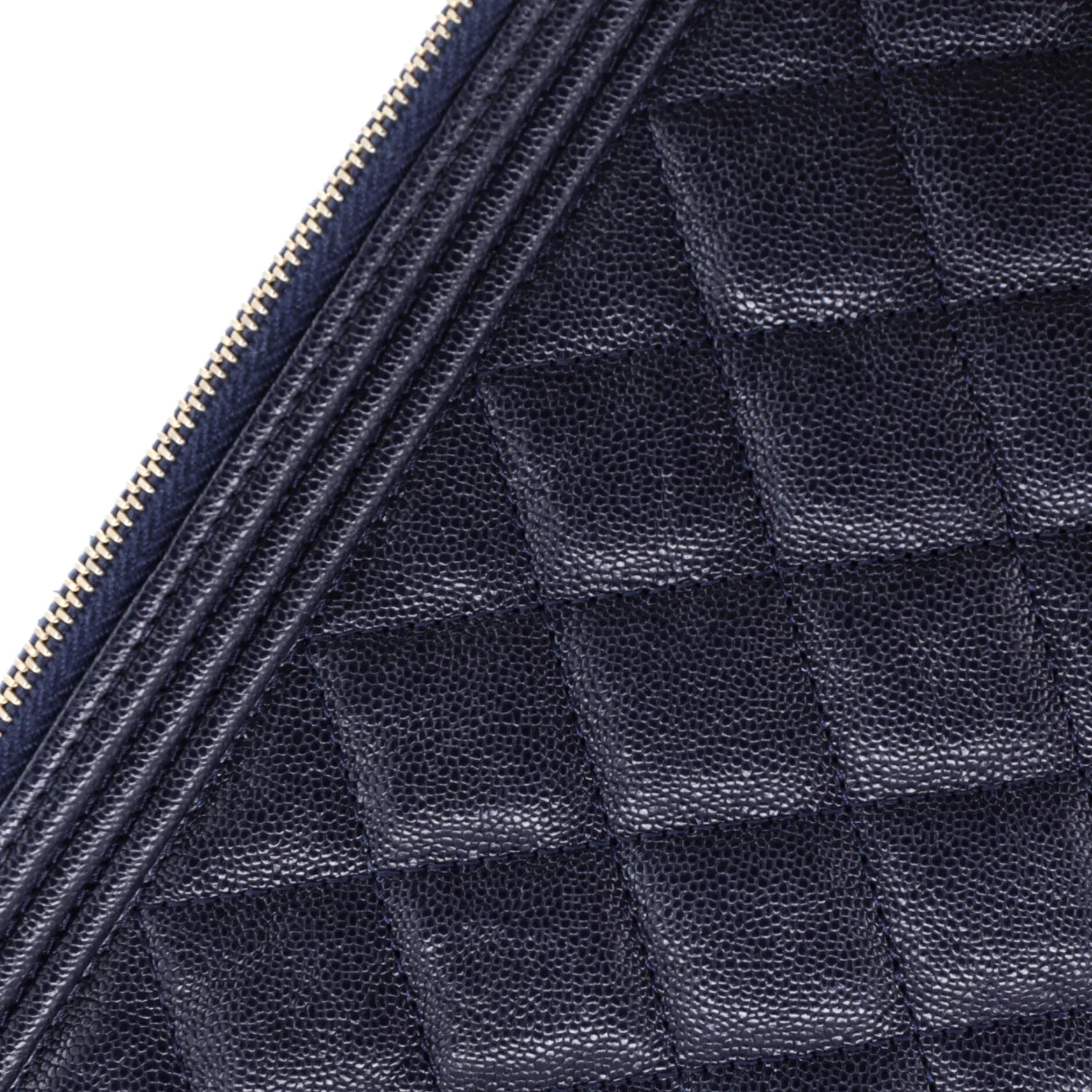 Chanel Boy O Case Clutch Quilted Caviar