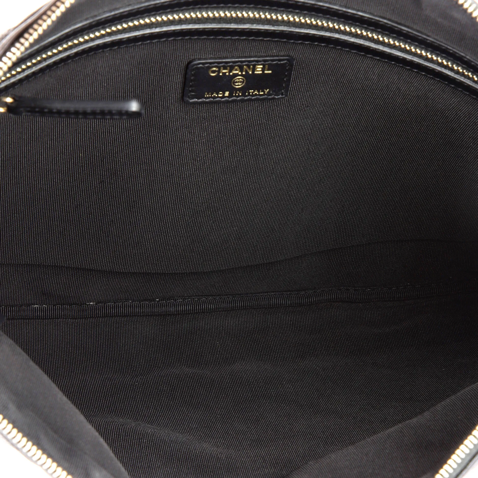 Chanel Boy O Case Clutch Quilted Caviar