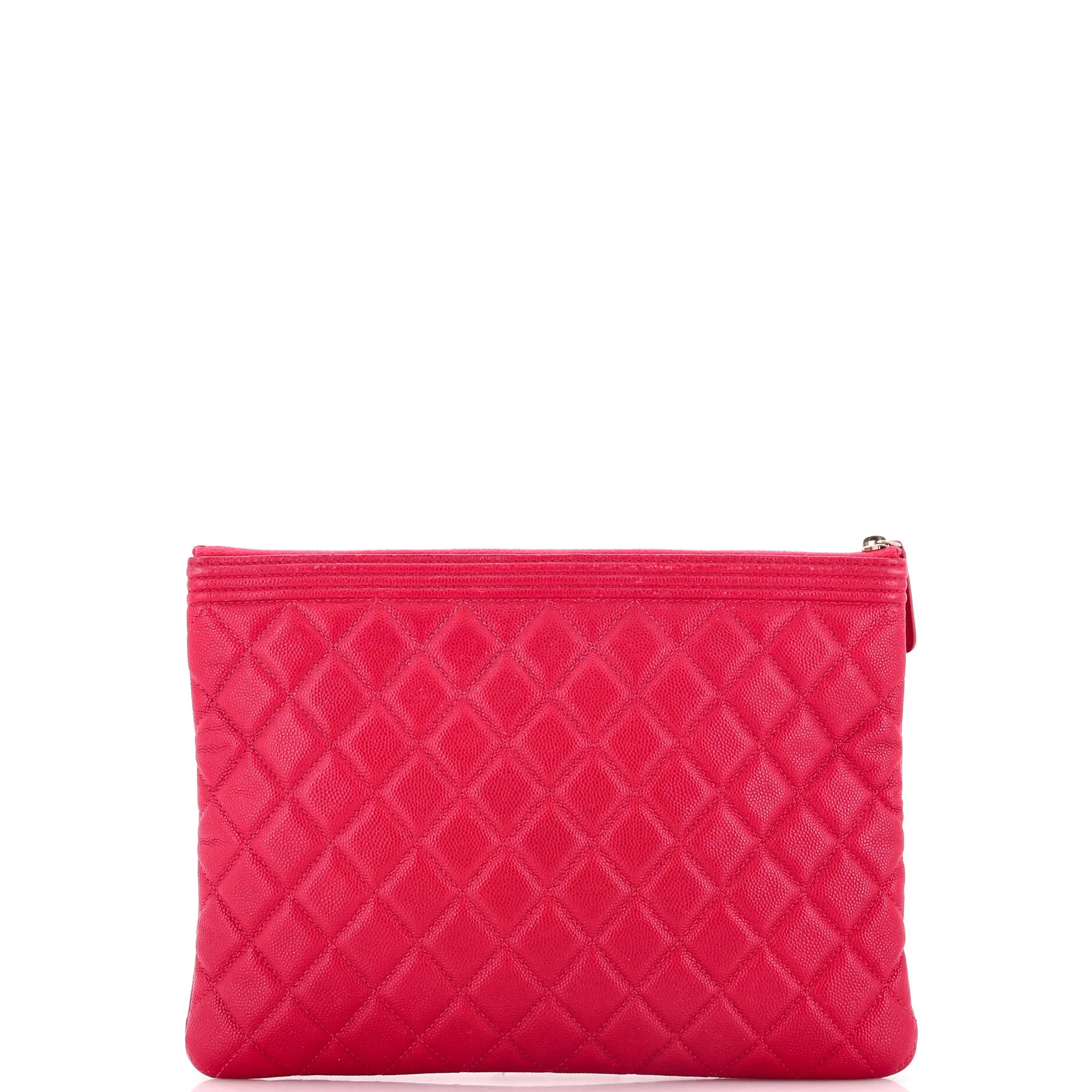 Chanel Boy O Case Clutch Quilted Caviar