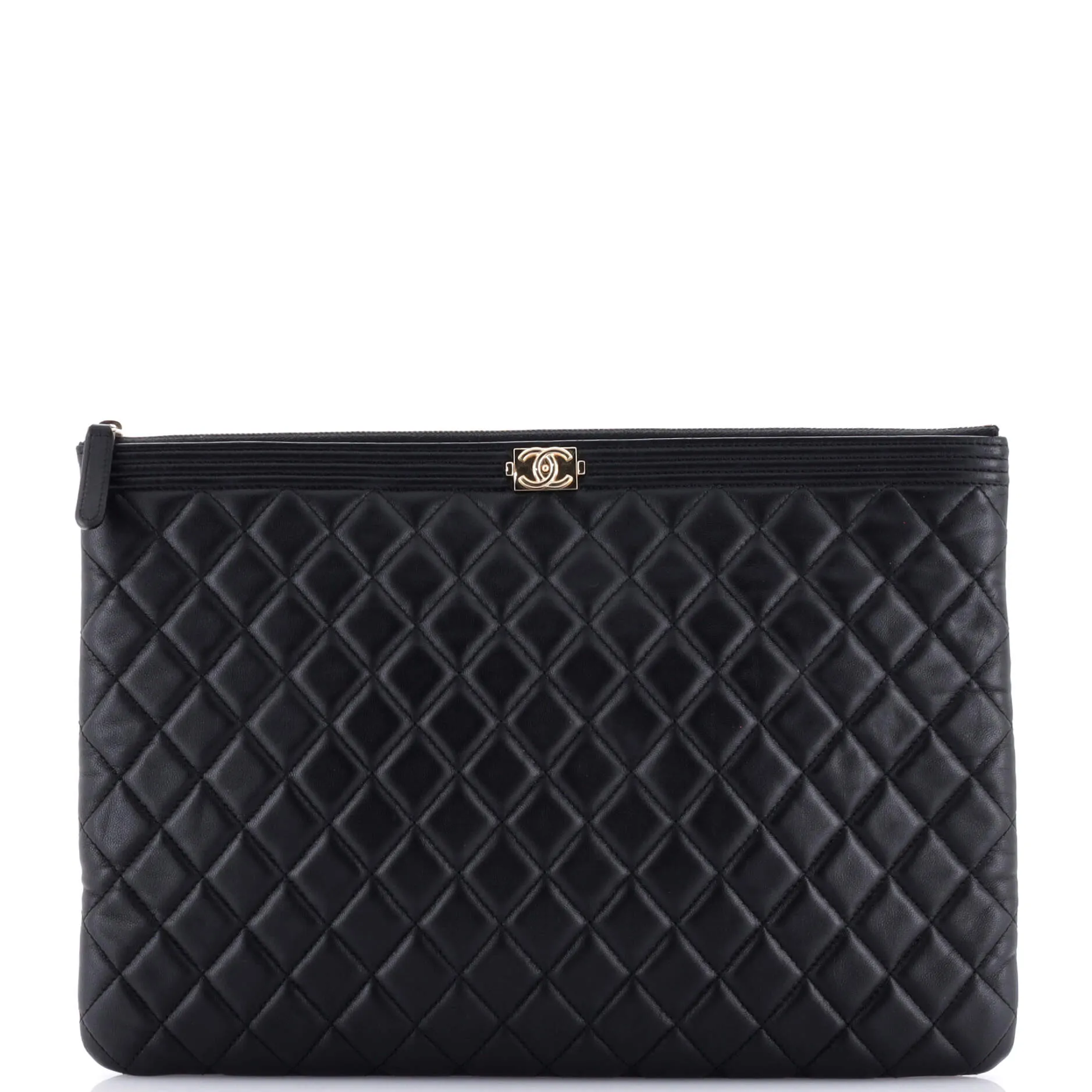 Chanel Boy O Case Clutch Quilted