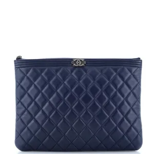 Chanel Boy O Case Clutch Quilted