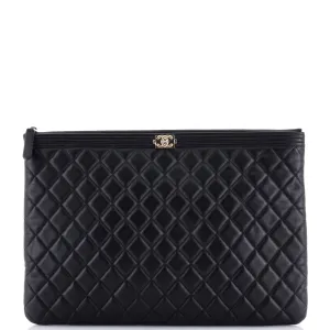 Chanel Boy O Case Clutch Quilted