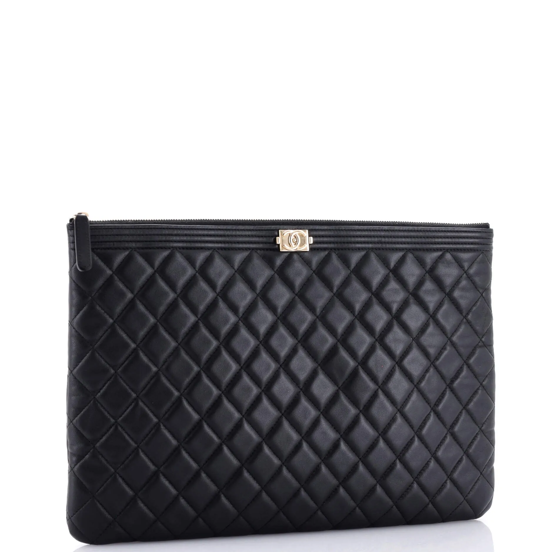 Chanel Boy O Case Clutch Quilted