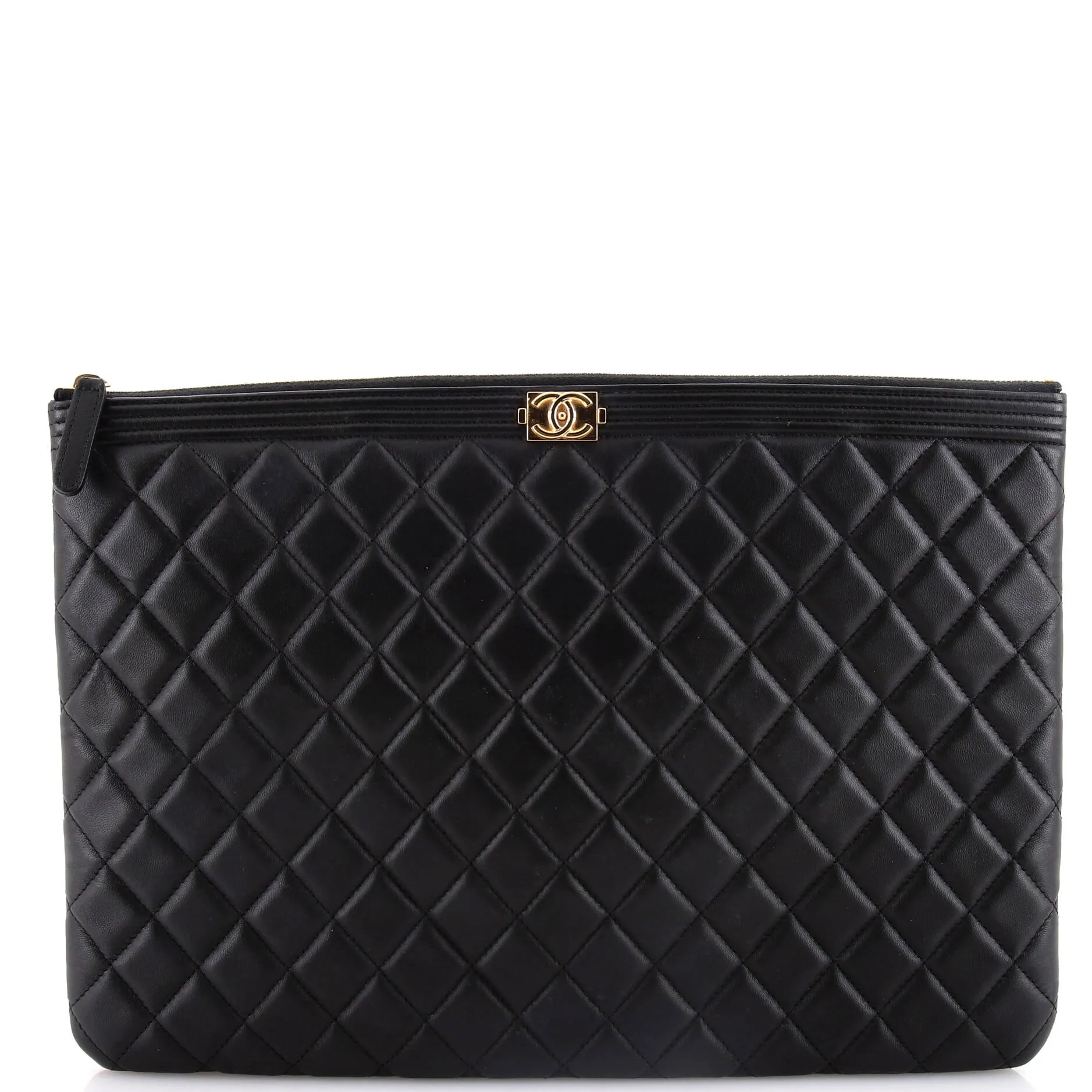 Chanel Boy O Case Clutch Quilted
