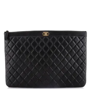 Chanel Boy O Case Clutch Quilted