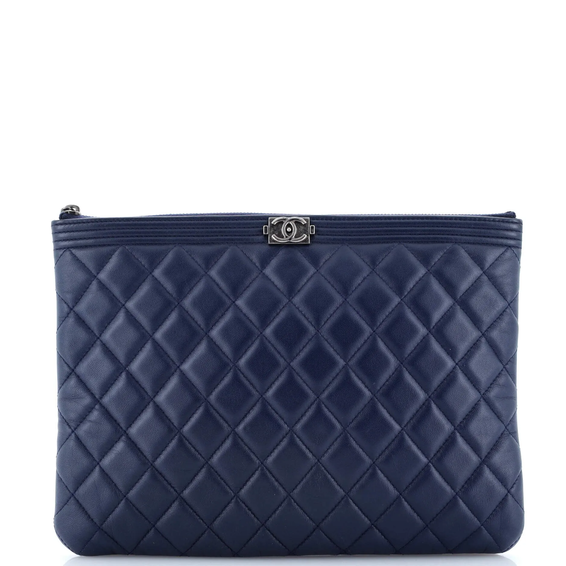 Chanel Boy O Case Clutch Quilted