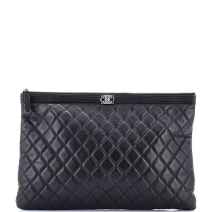 Chanel Boy O Case Clutch Quilted