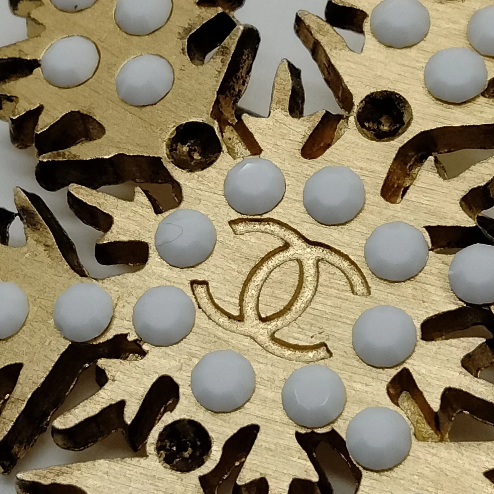 Chanel Brooch Pin Snowflake Stone