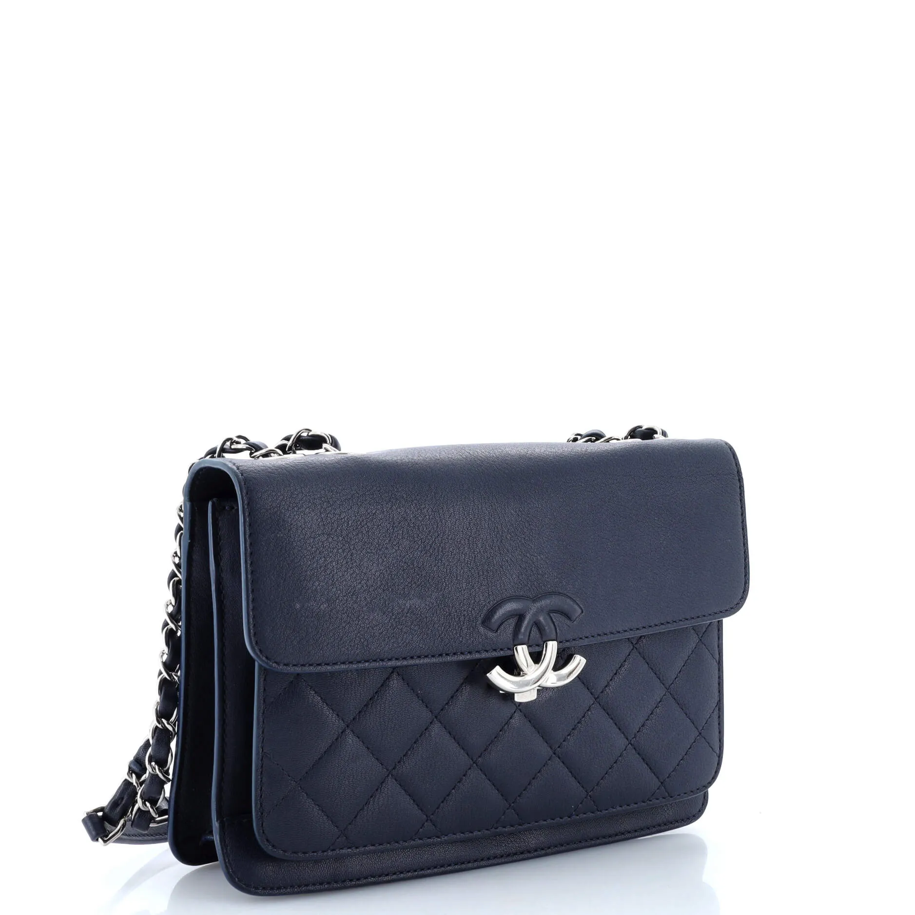 Chanel Cc Box Flap Bag Quilted Calfskin