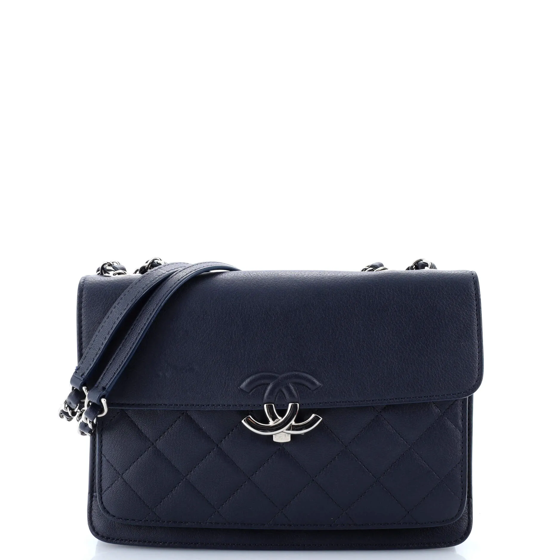 Chanel Cc Box Flap Bag Quilted Calfskin