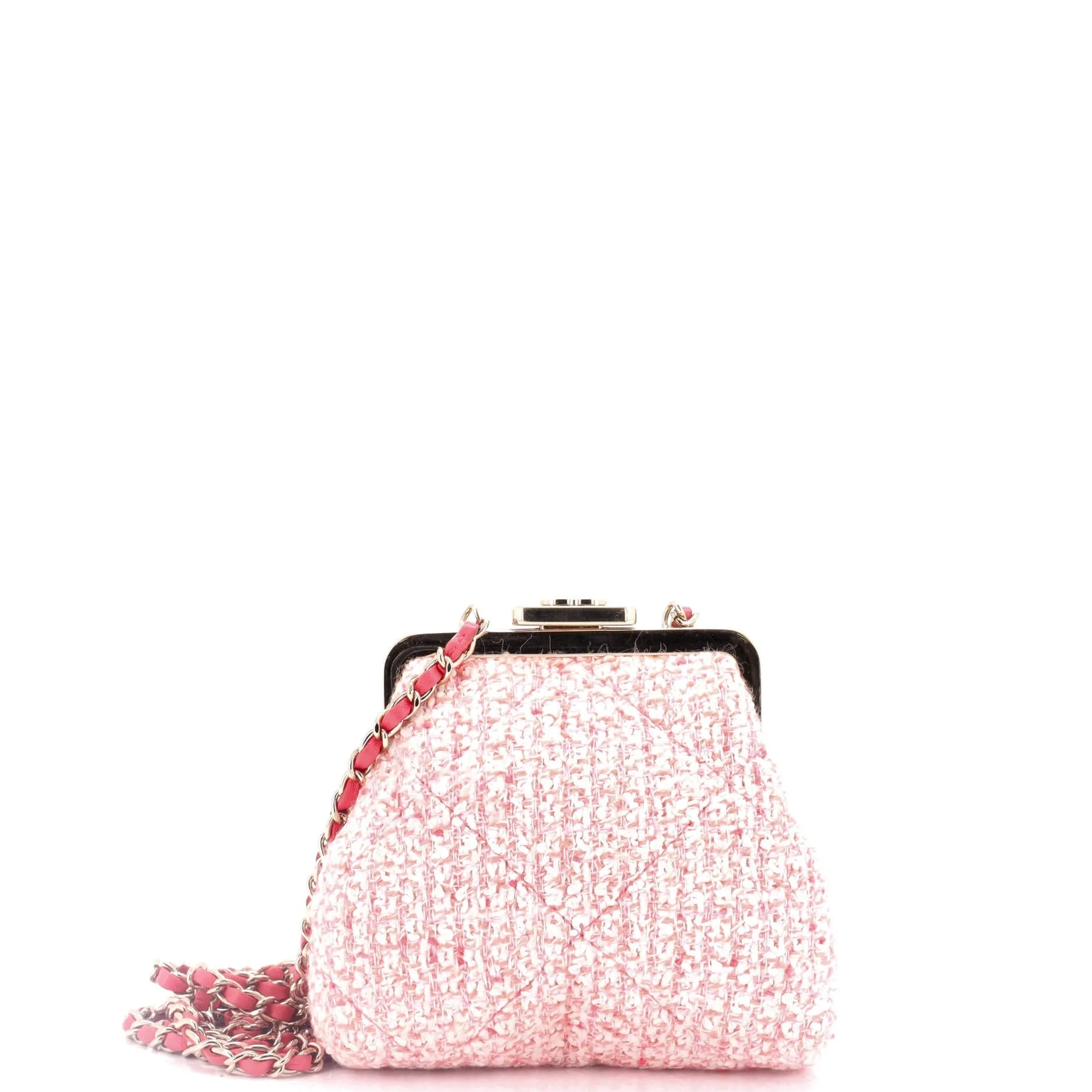 Chanel Cc Kisslock Frame Clutch With