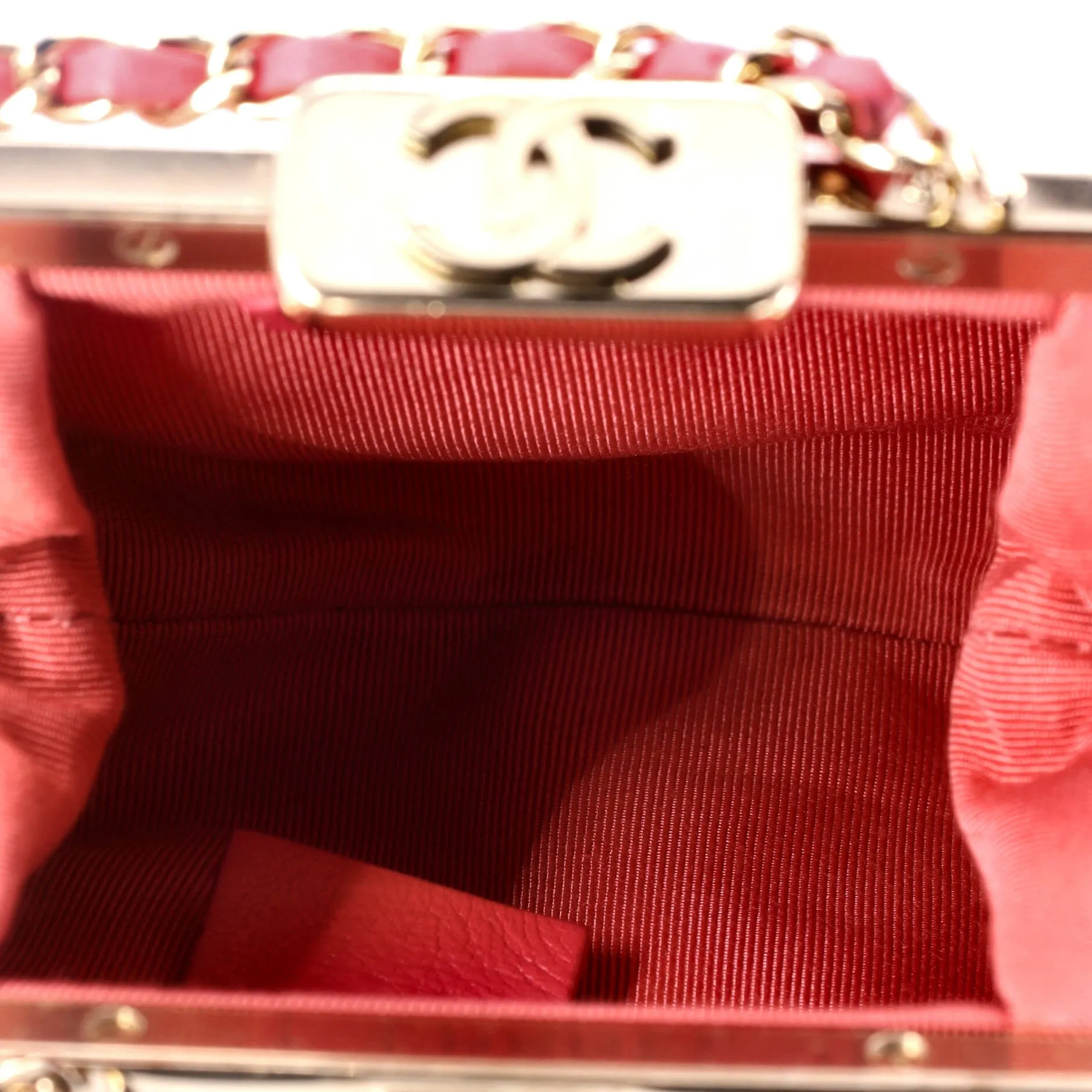 Chanel Cc Kisslock Frame Clutch With