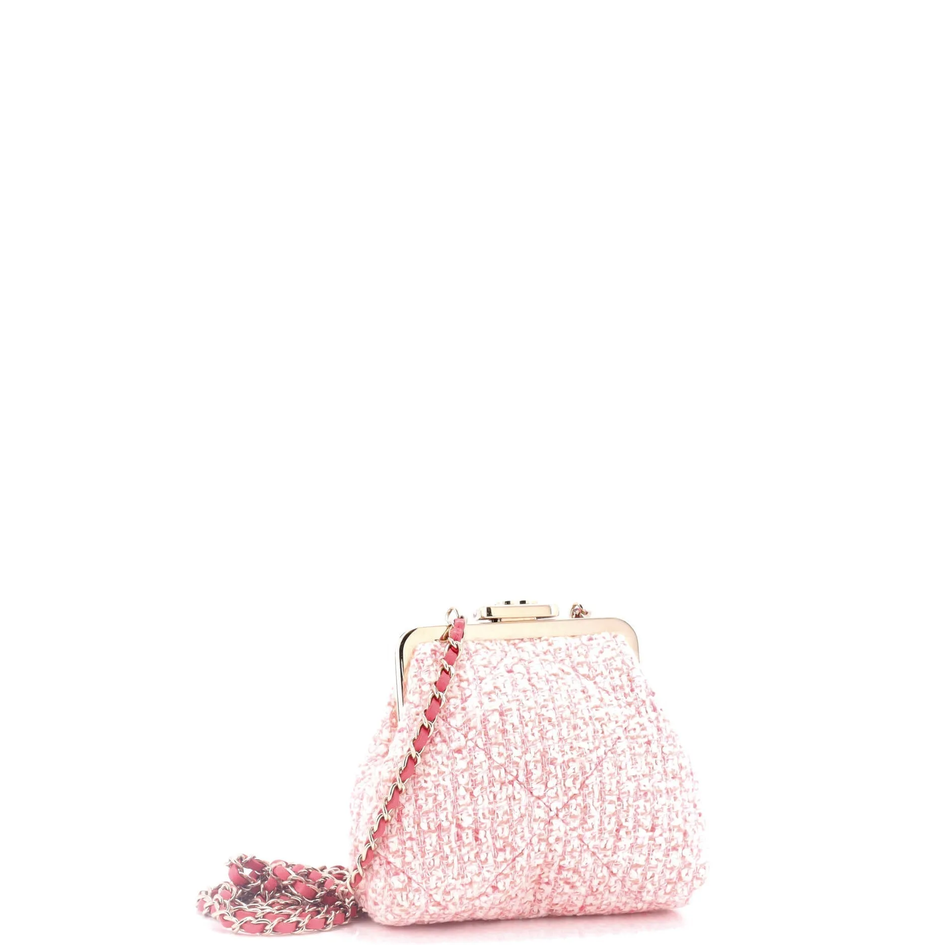 Chanel Cc Kisslock Frame Clutch With