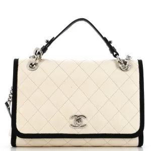 Chanel Cc Top Handle Flap Bag Quilted