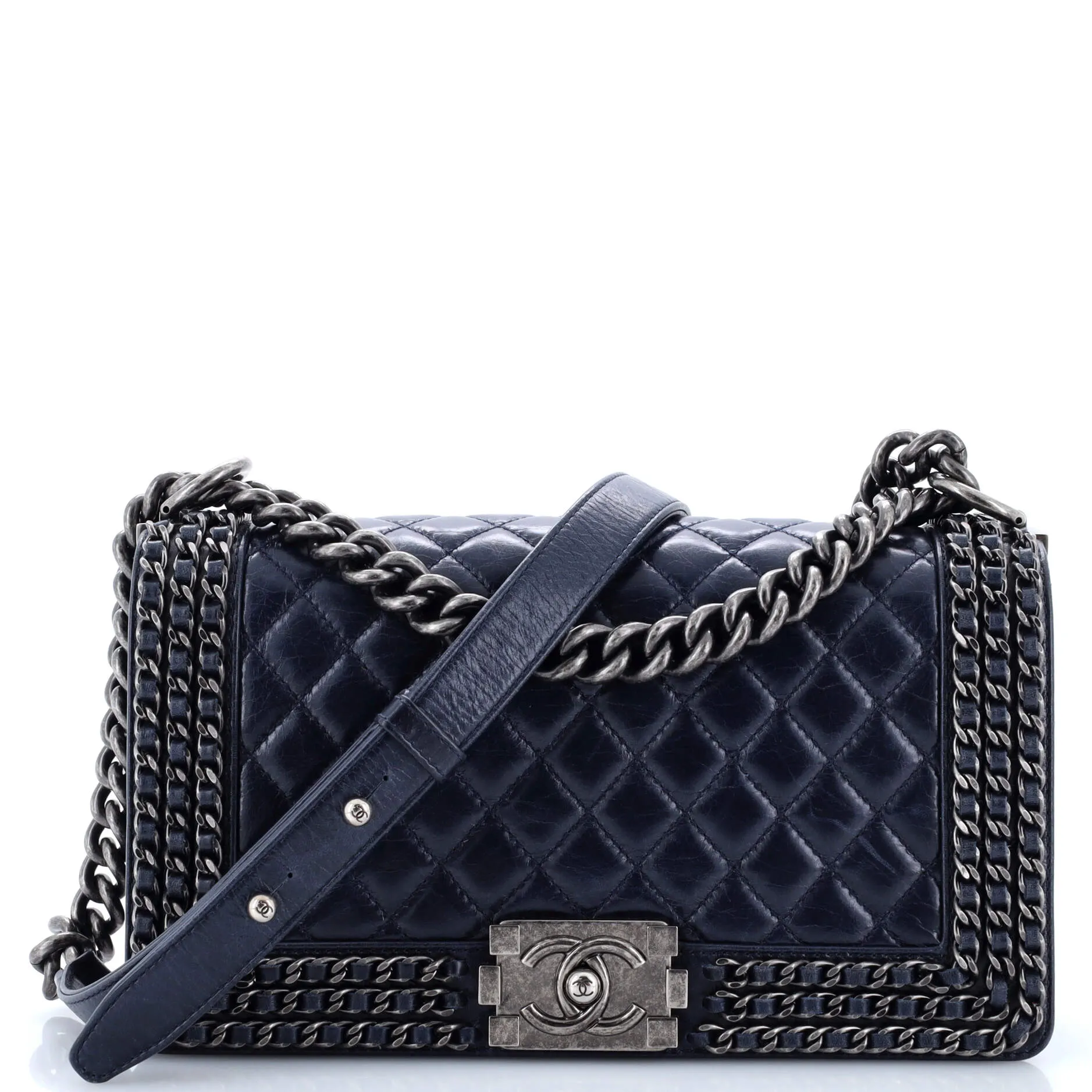 Chanel Chained Boy Flap Bag Quilted
