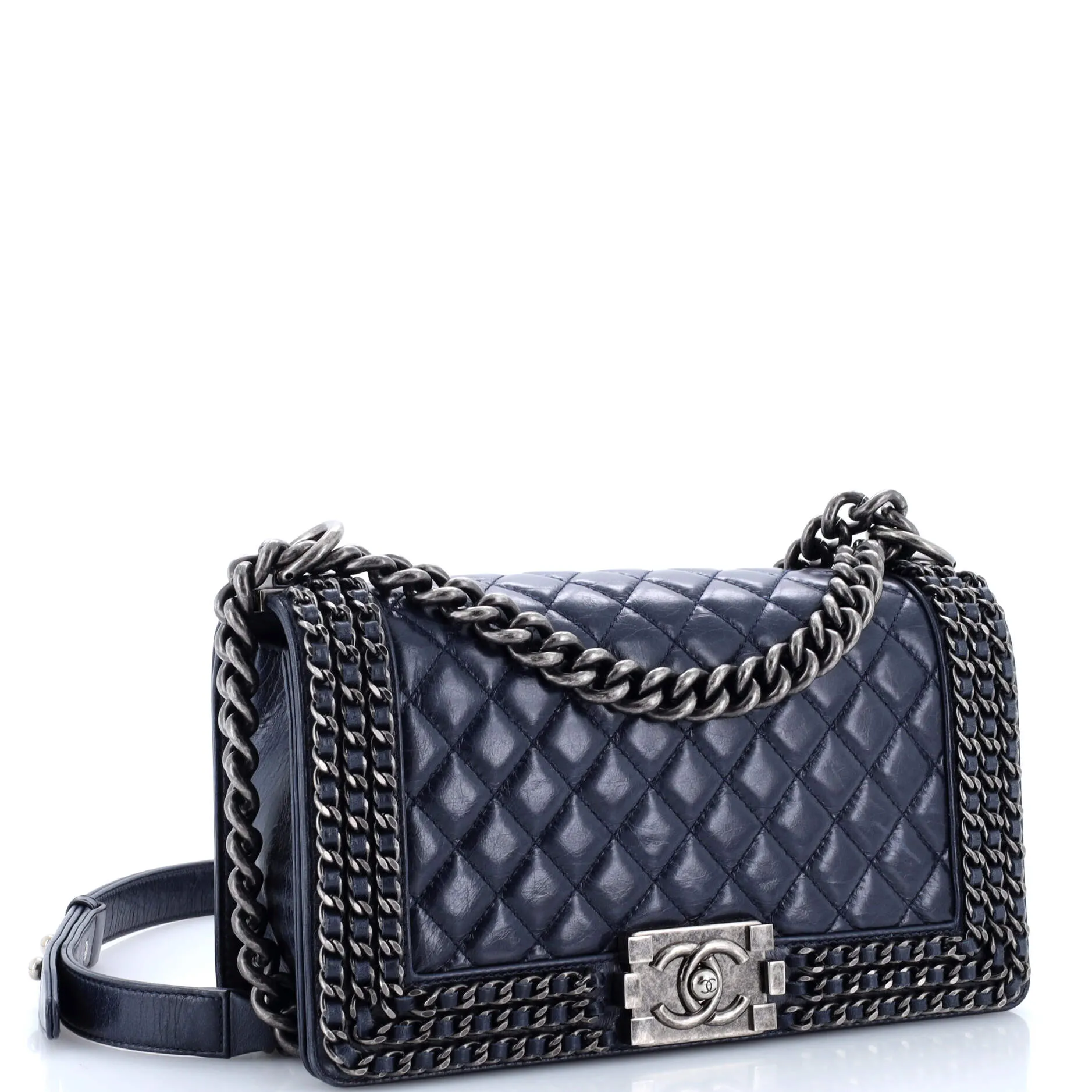 Chanel Chained Boy Flap Bag Quilted
