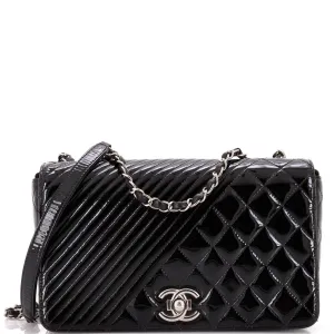 Chanel Coco Boy Flap Bag Quilted Patent
