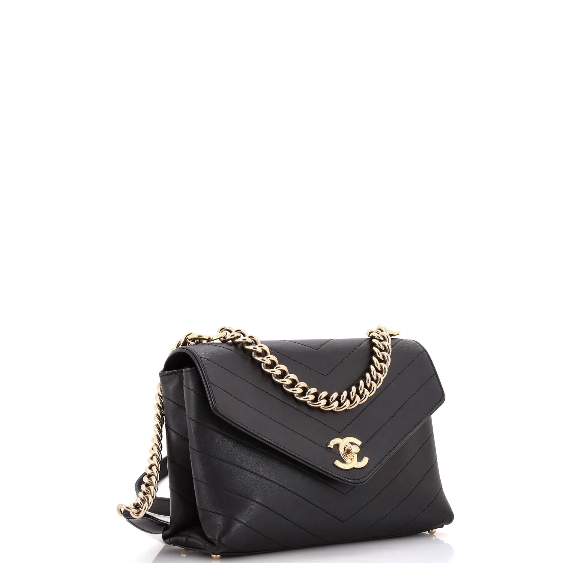 Chanel Coco Chevron Flap Bag Stitched