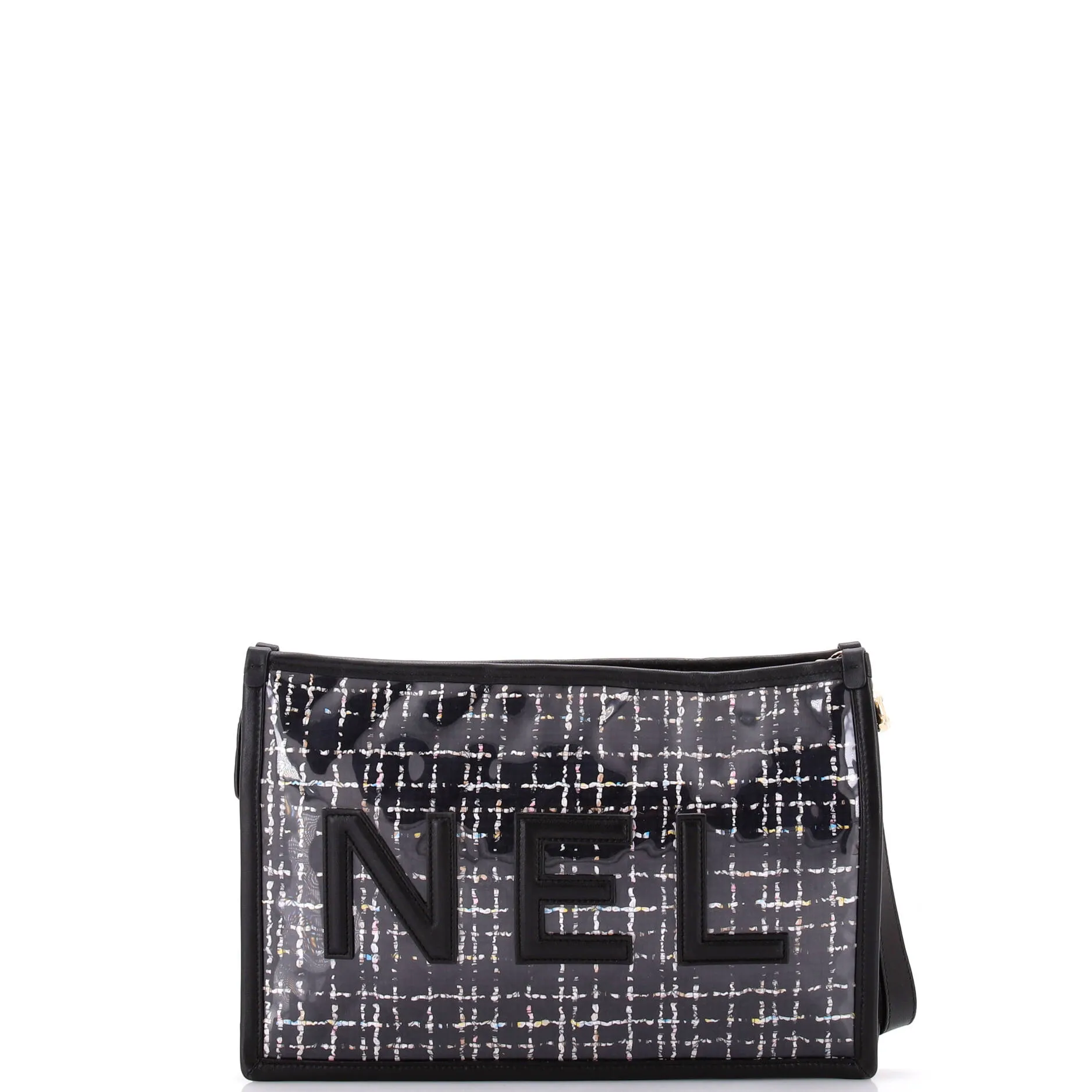 Chanel Logo Wristlet Clutch Pvc Over