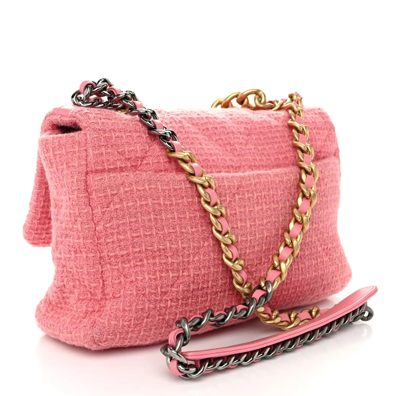 Chanel Metallic Tweed Quilted Large 19