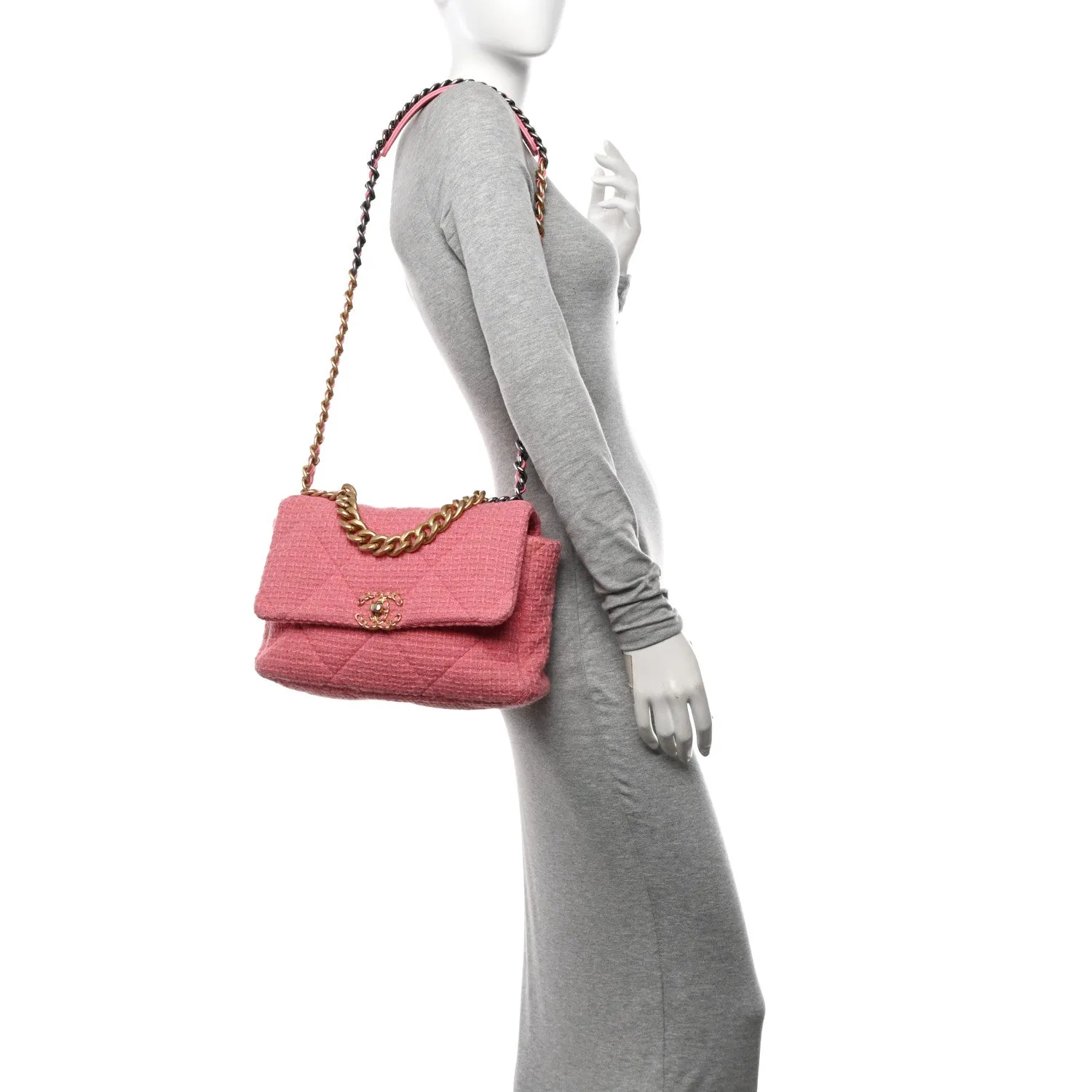 Chanel Metallic Tweed Quilted Large 19