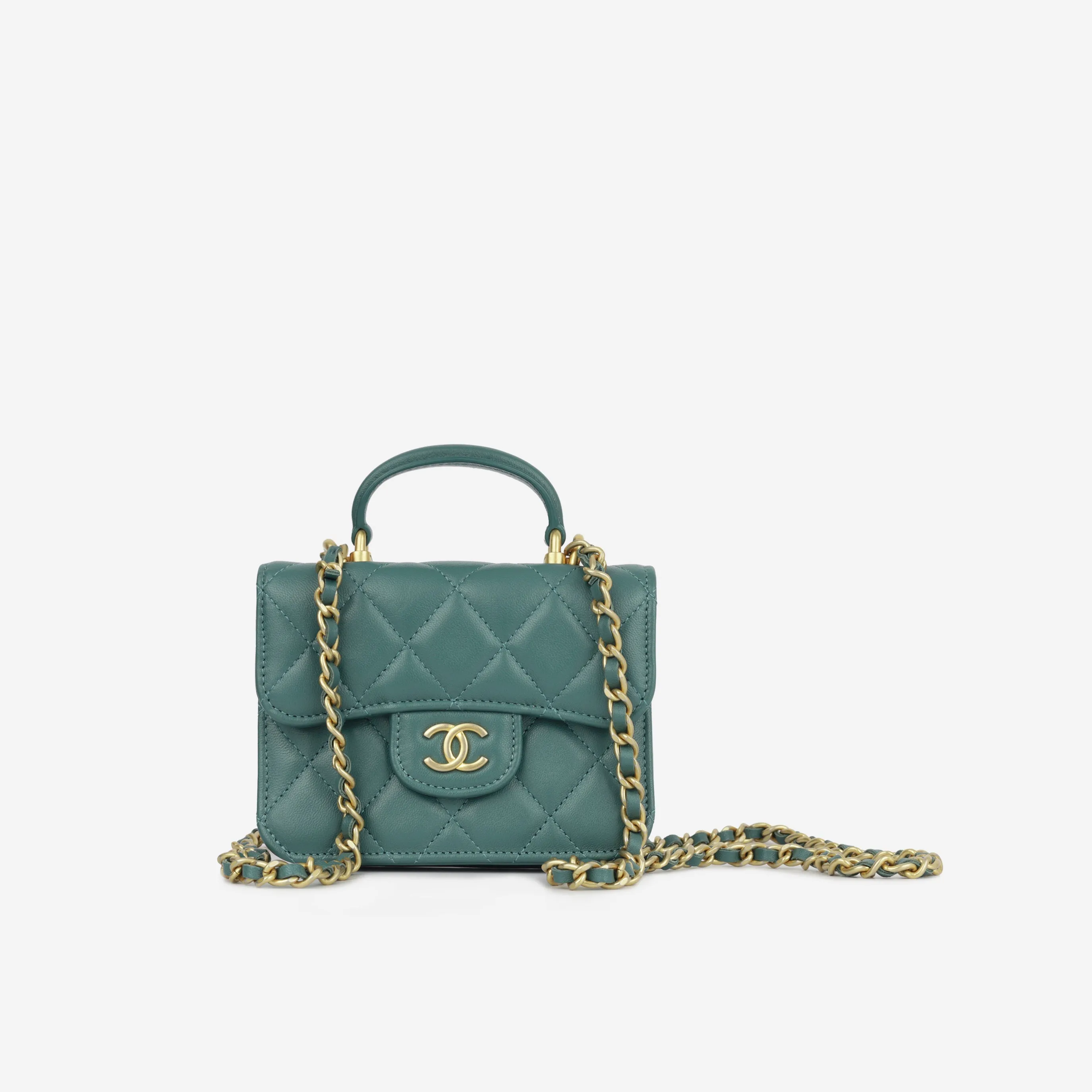 Chanel Micro Top Handle - Dark Teal