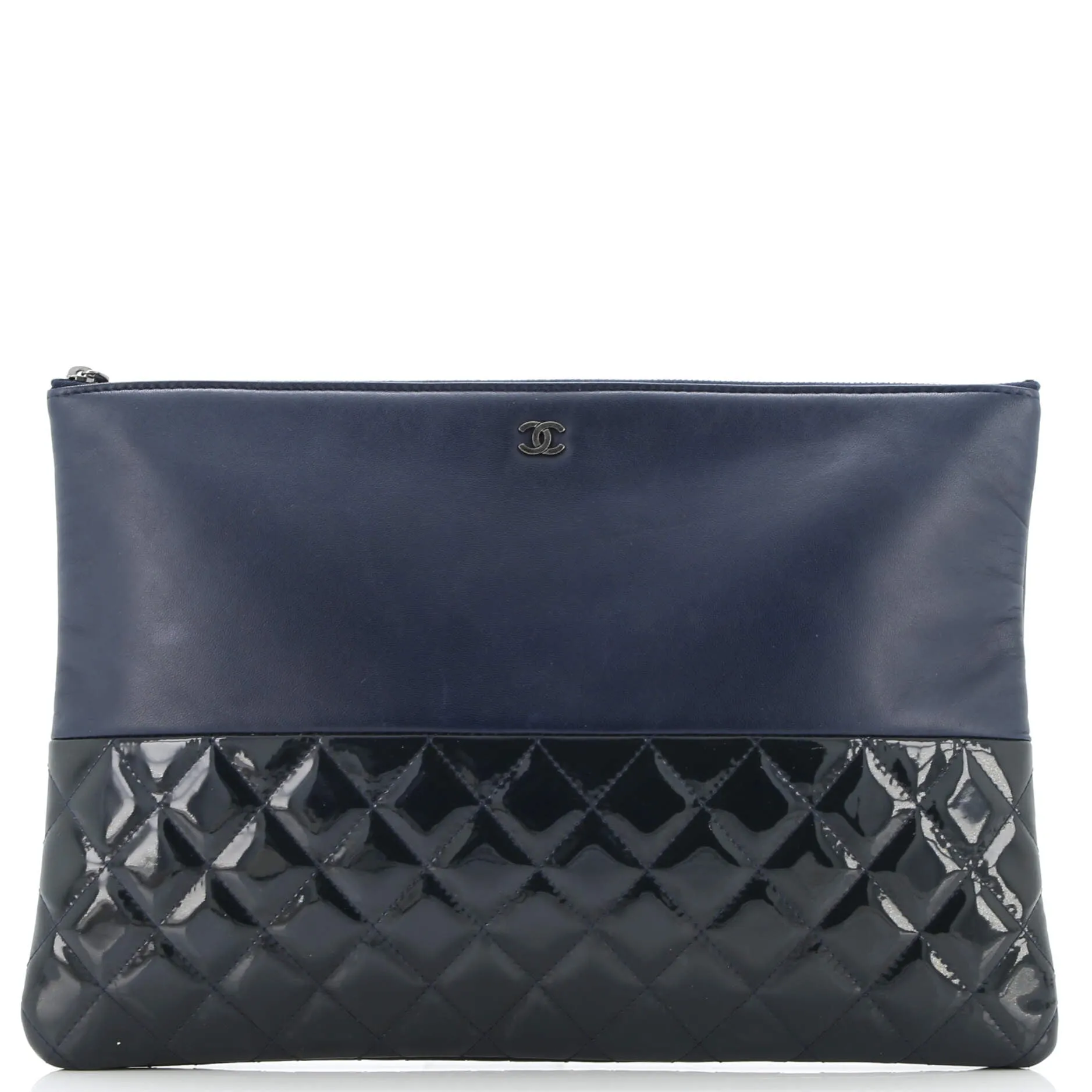 Chanel O Case Clutch Lambskin And