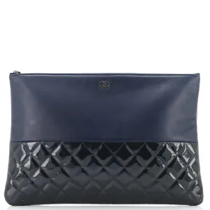Chanel O Case Clutch Lambskin And