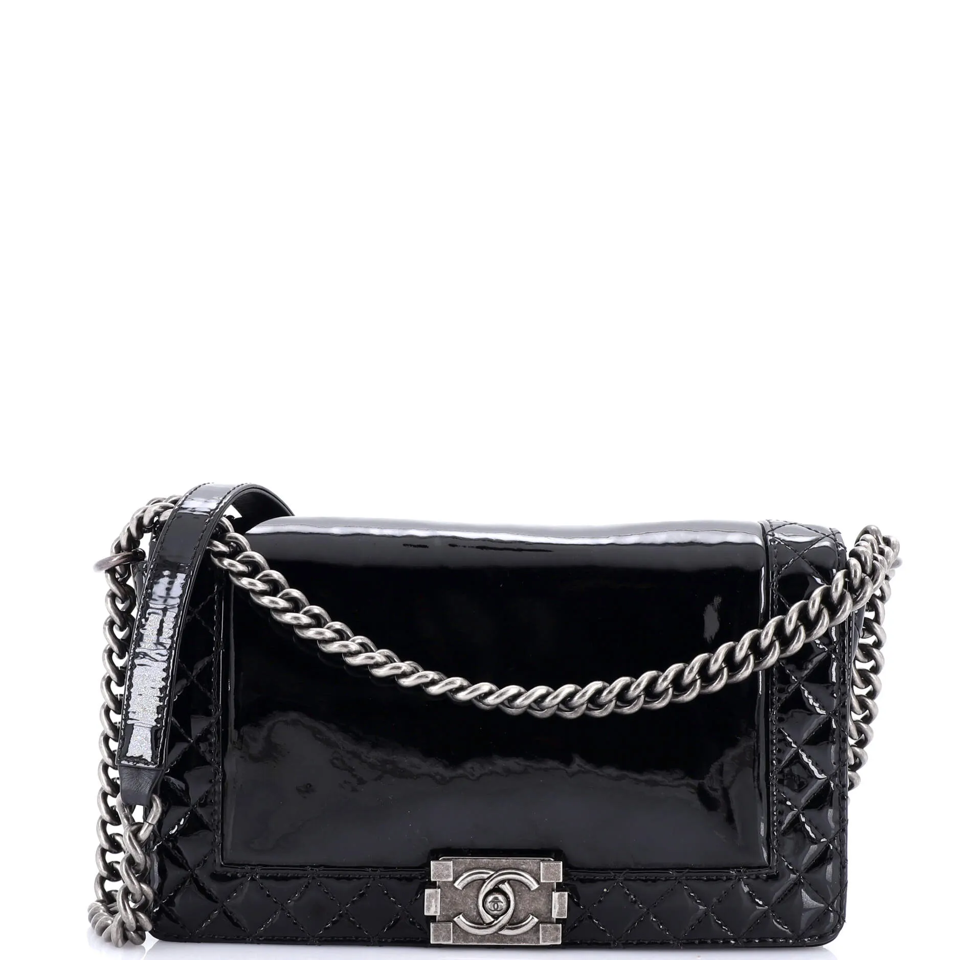 Chanel Reverso Boy Flap Bag Patent New