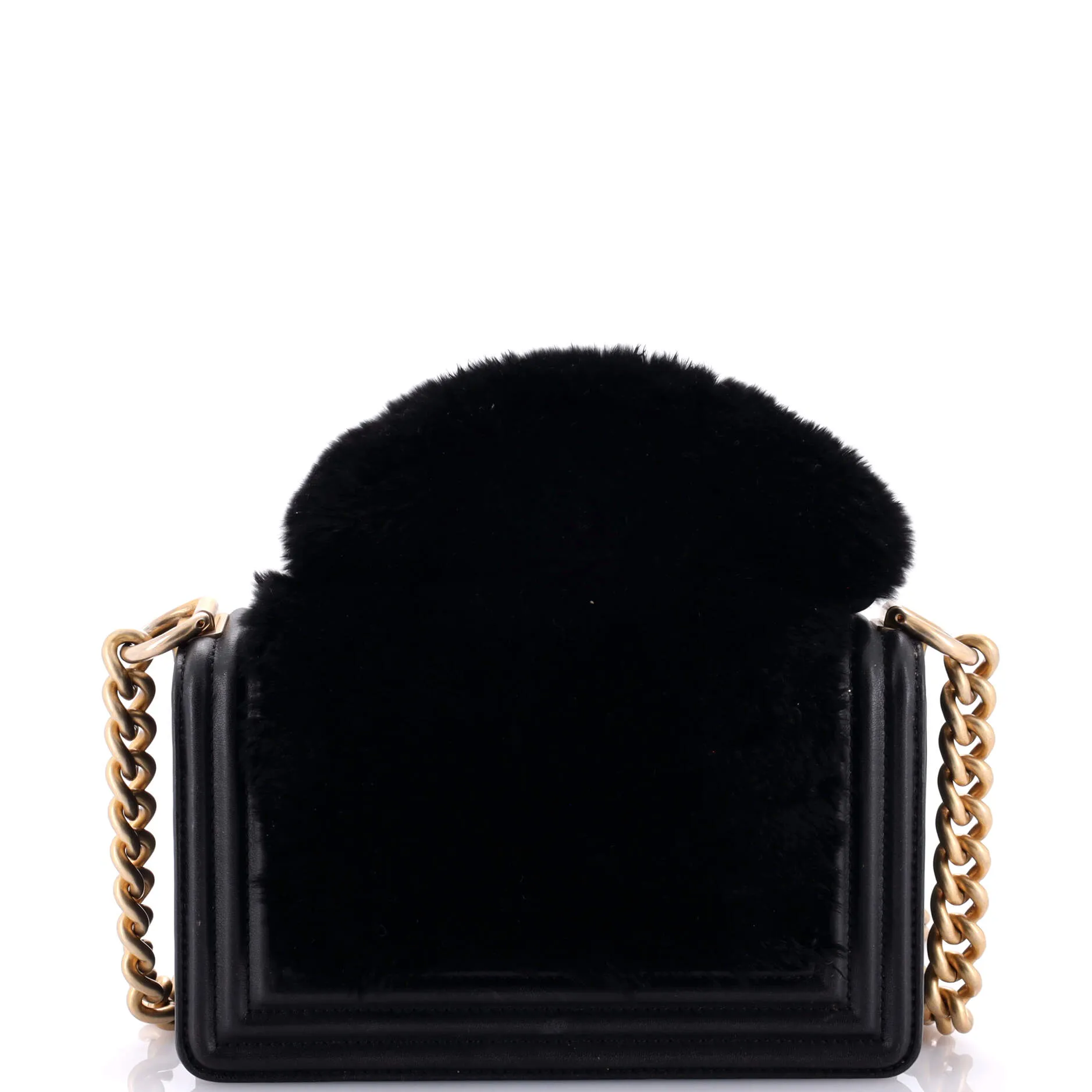 Chanel Top Handle Boy Flap Bag Fur Small