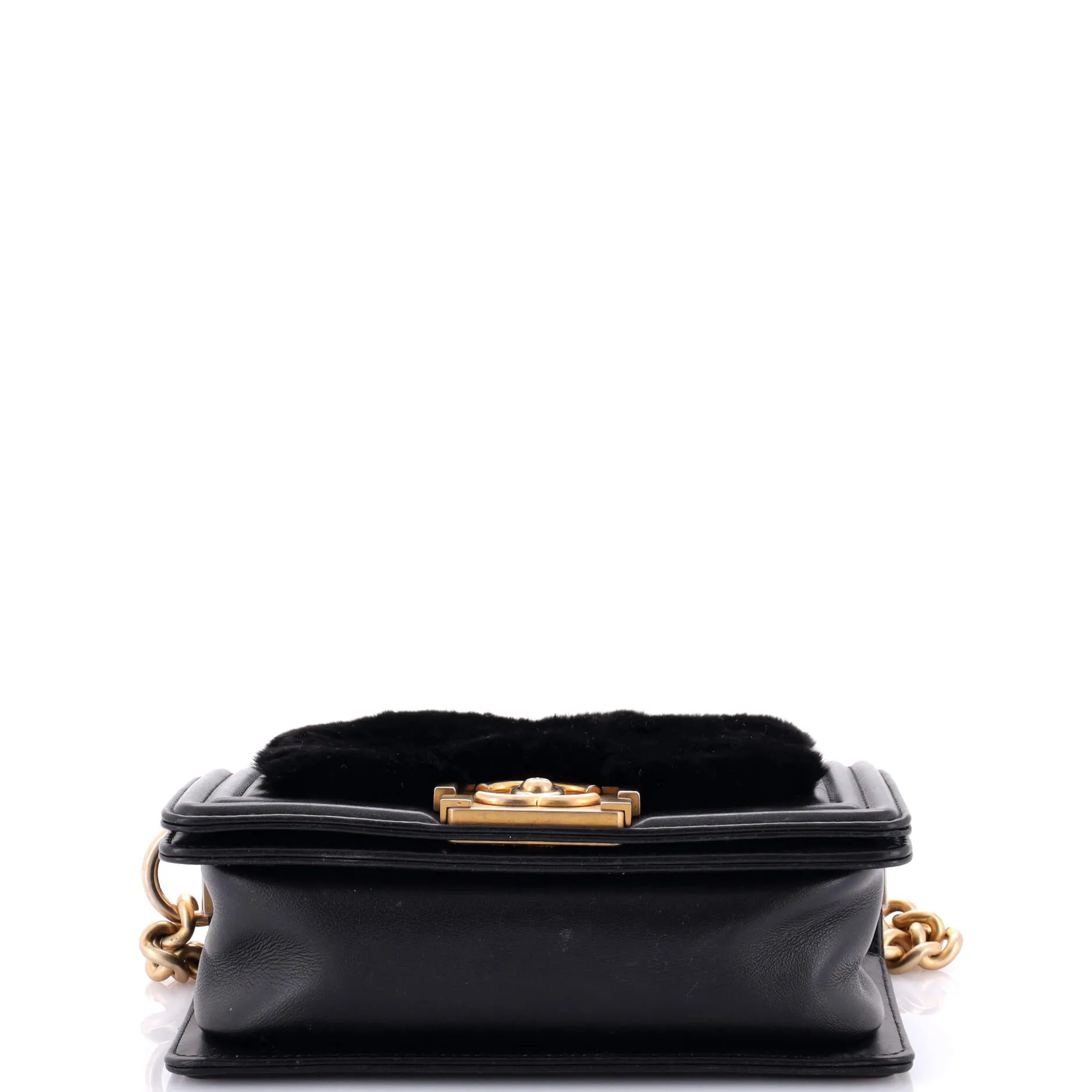 Chanel Top Handle Boy Flap Bag Fur Small