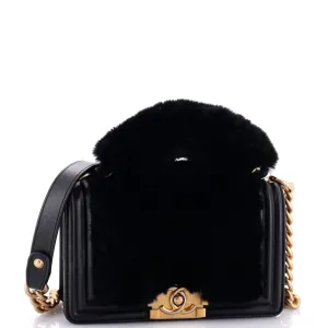 Chanel Top Handle Boy Flap Bag Fur Small